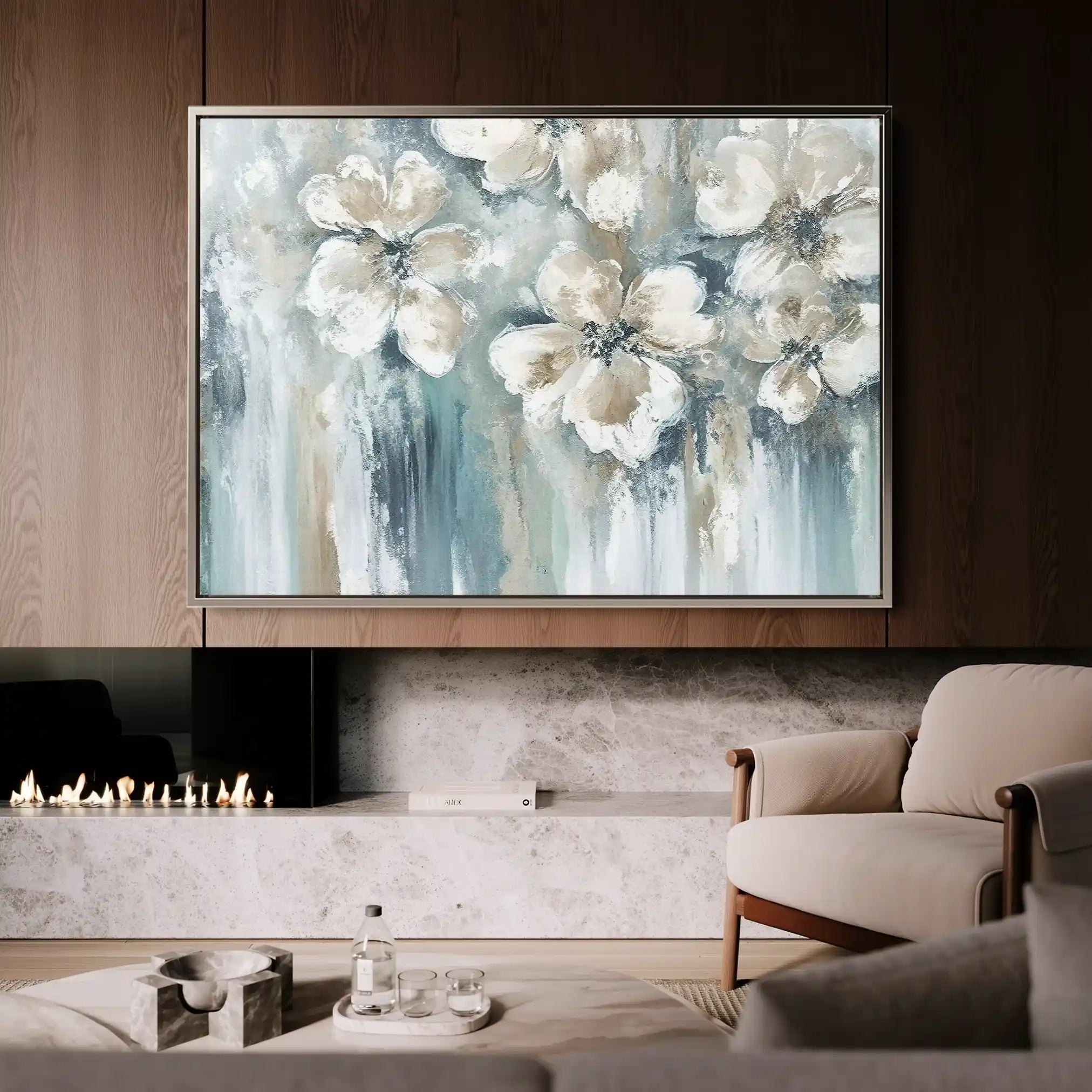 Floral 001 Canvas Art 60 x 40 cm / Black