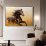 Horses 001 Canvas Art 60 x 40 cm / Black
