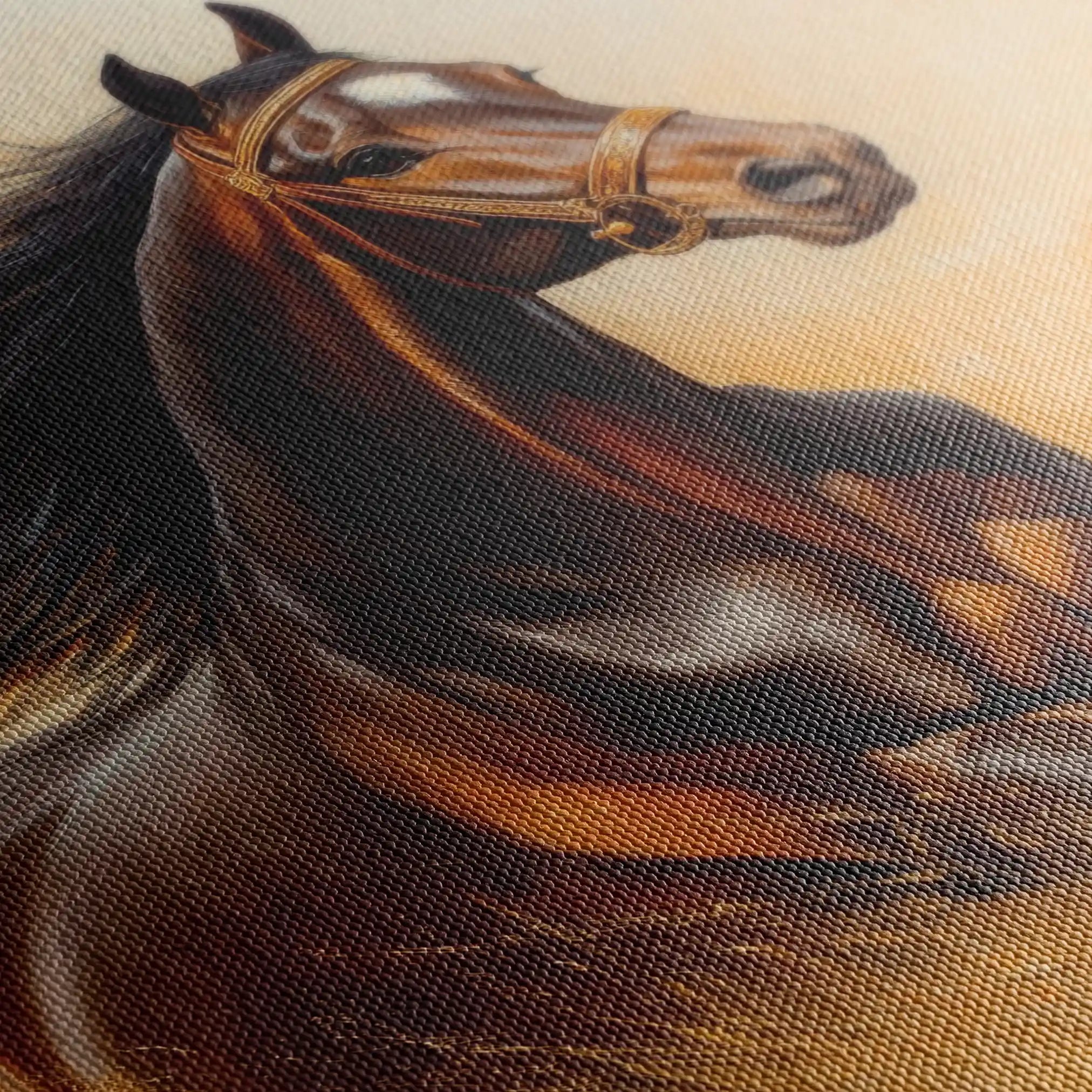 Horses 001 Canvas Art 60 x 40 cm / Black