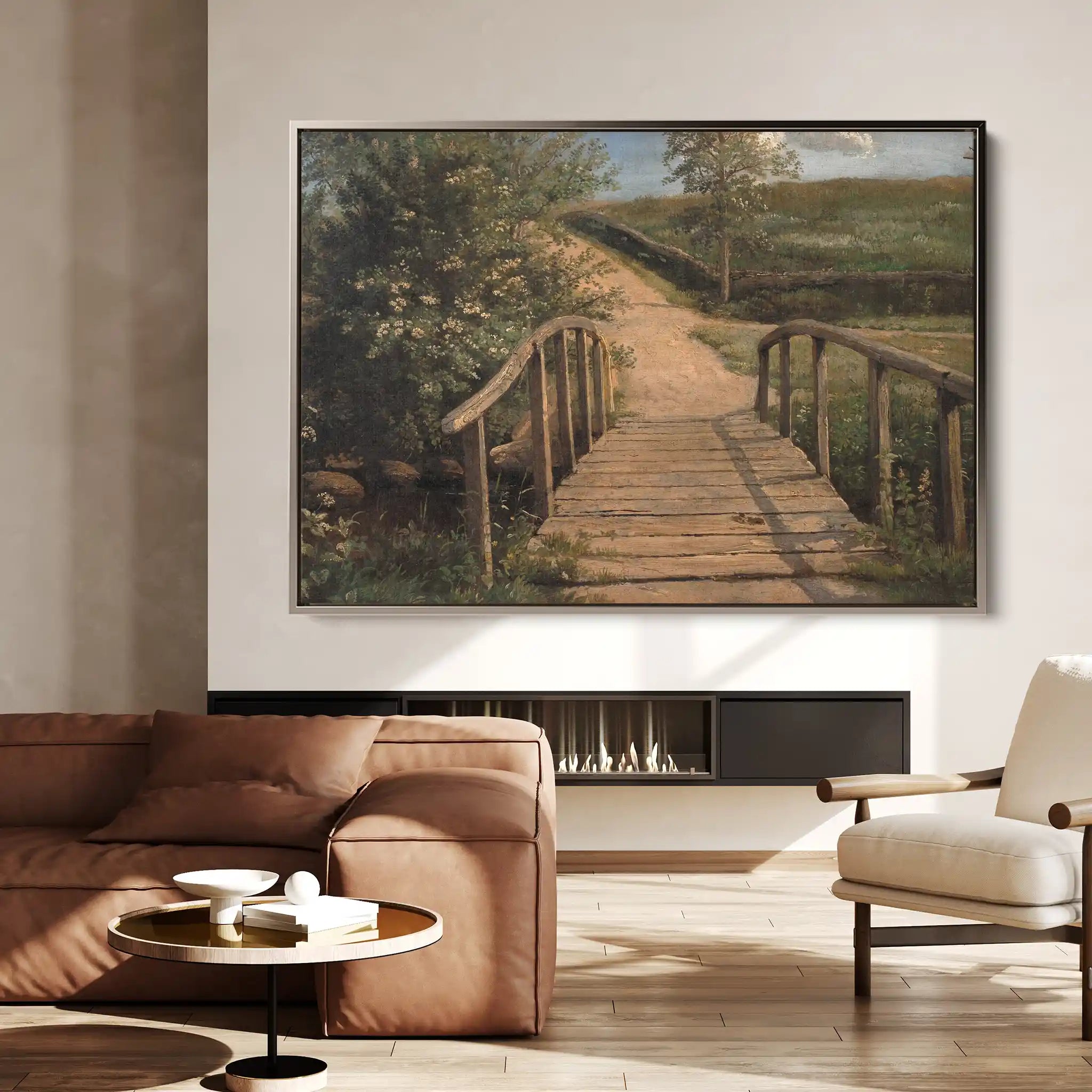 Landscape 001 Canvas Art 60 x 40 cm / Black