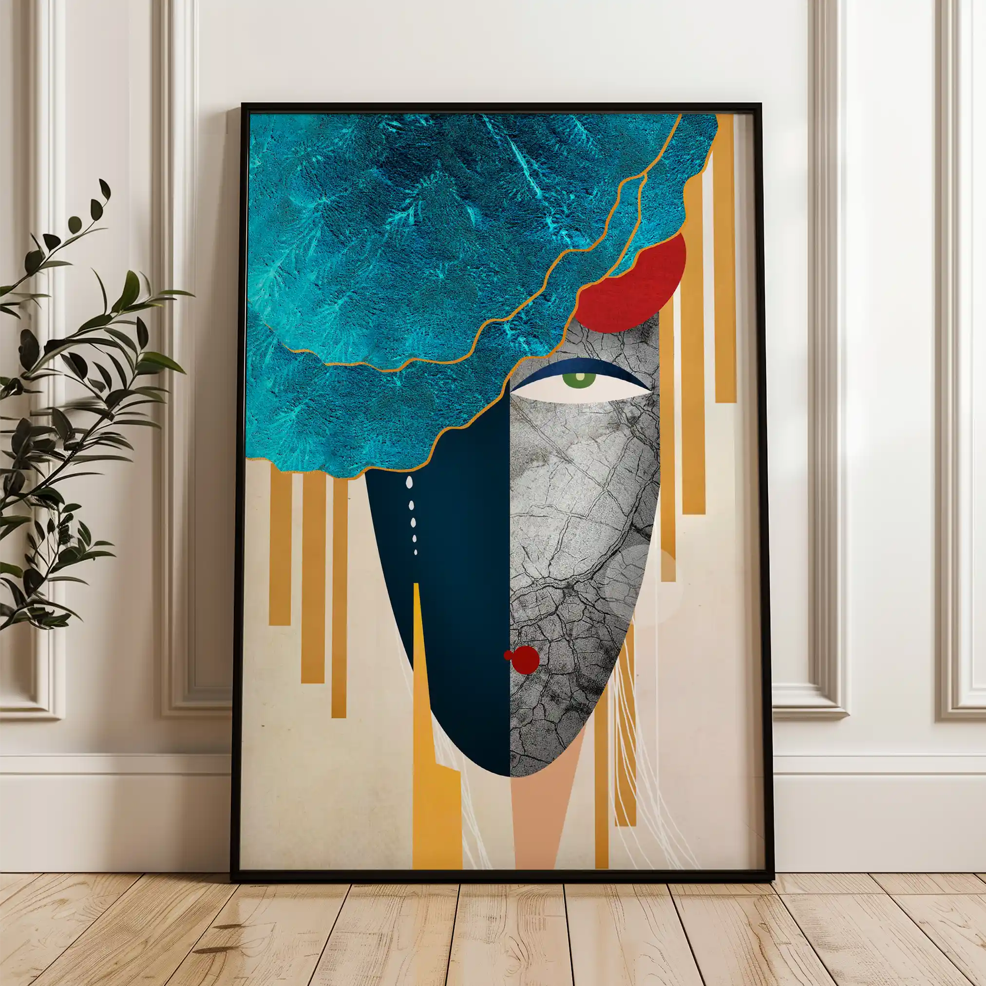 Portrait 001 Canvas Art 60 x 40 cm / Black