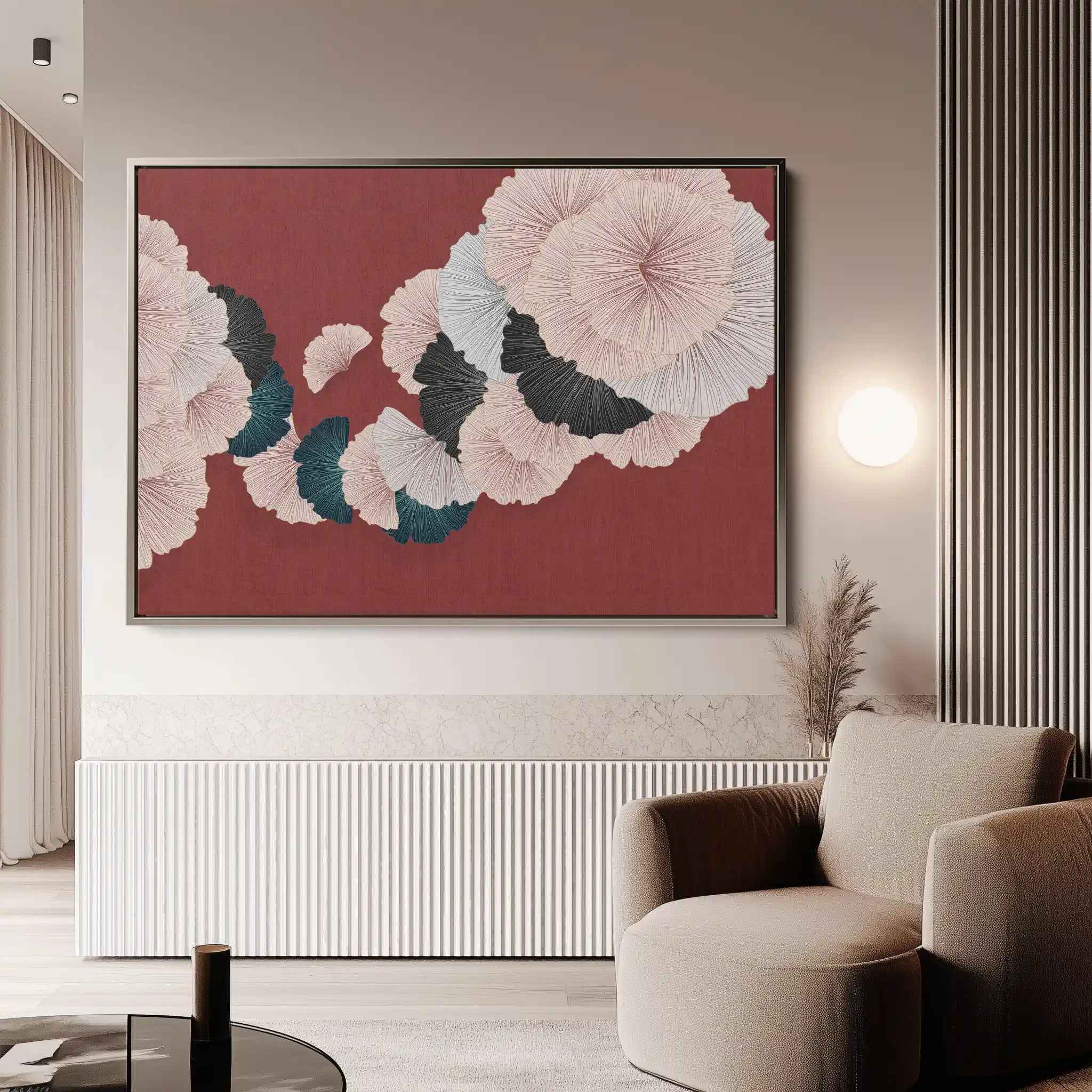 Floral 002 Canvas Art 60 x 40 cm / Black