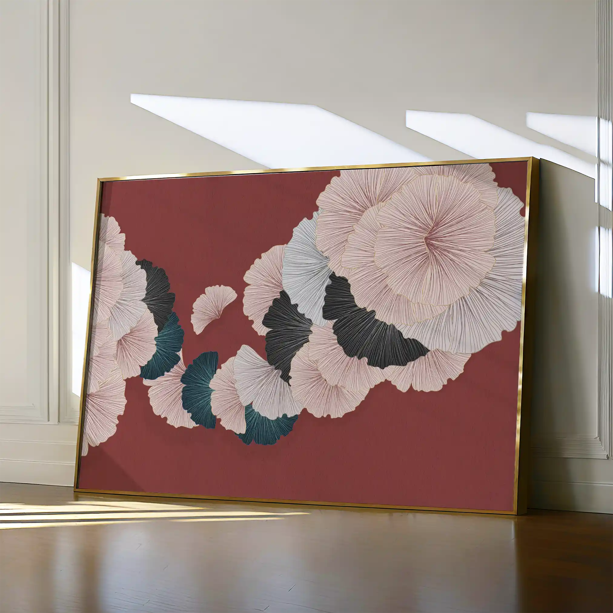 Floral 002 Canvas Art 60 x 40 cm / Black