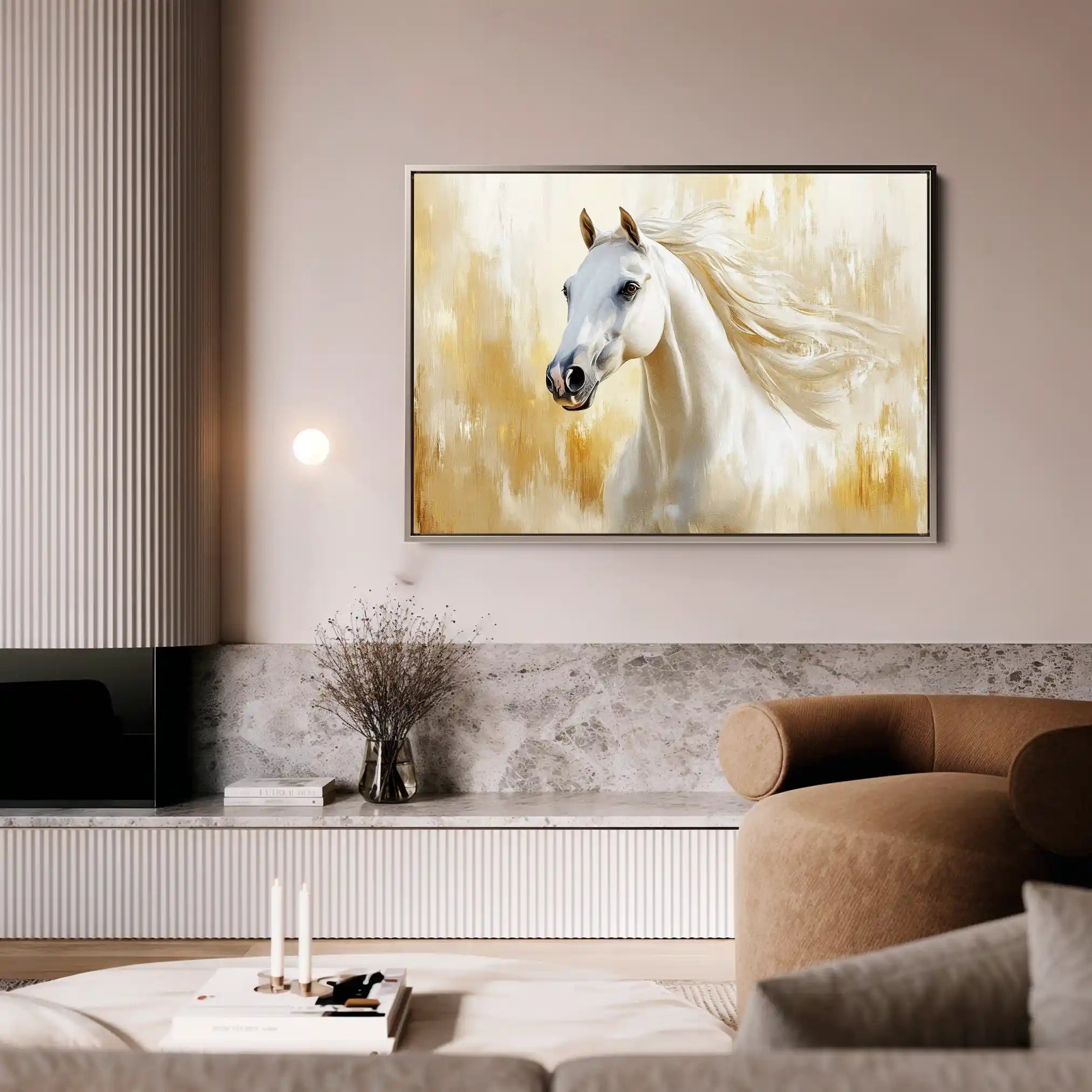 Horses 002 Canvas Art 60 x 40 cm / Black