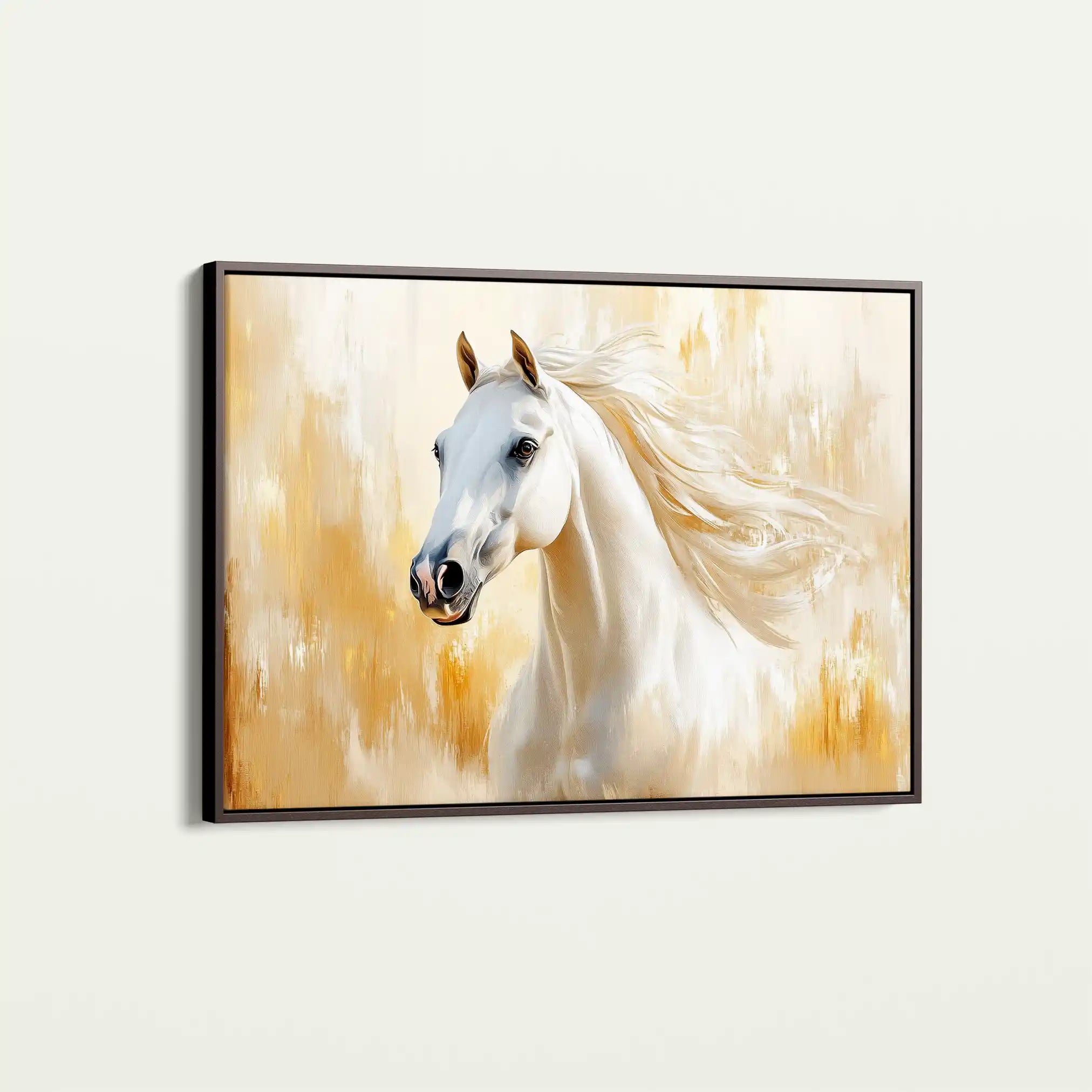 Horses 002 Canvas Art 60 x 40 cm / Black