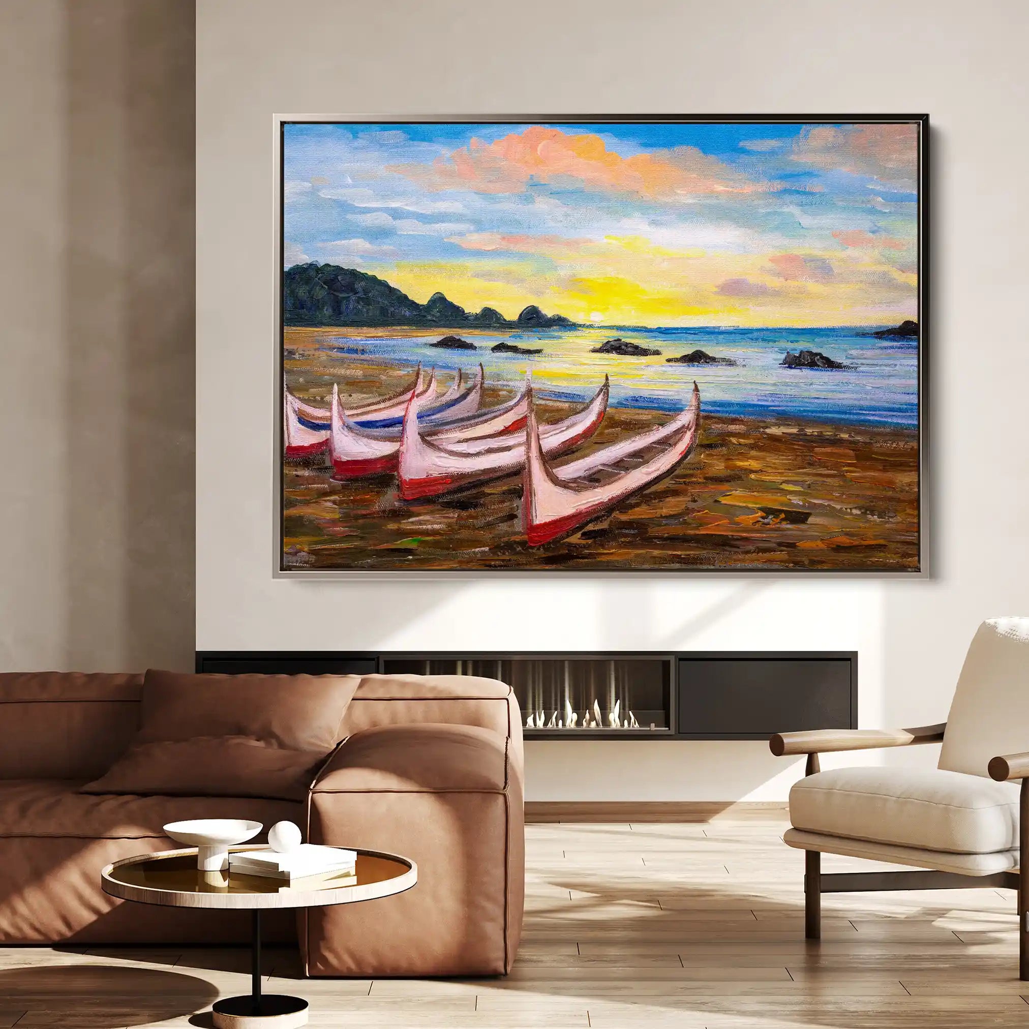 Landscape 002 Canvas Art 60 x 40 cm / Black