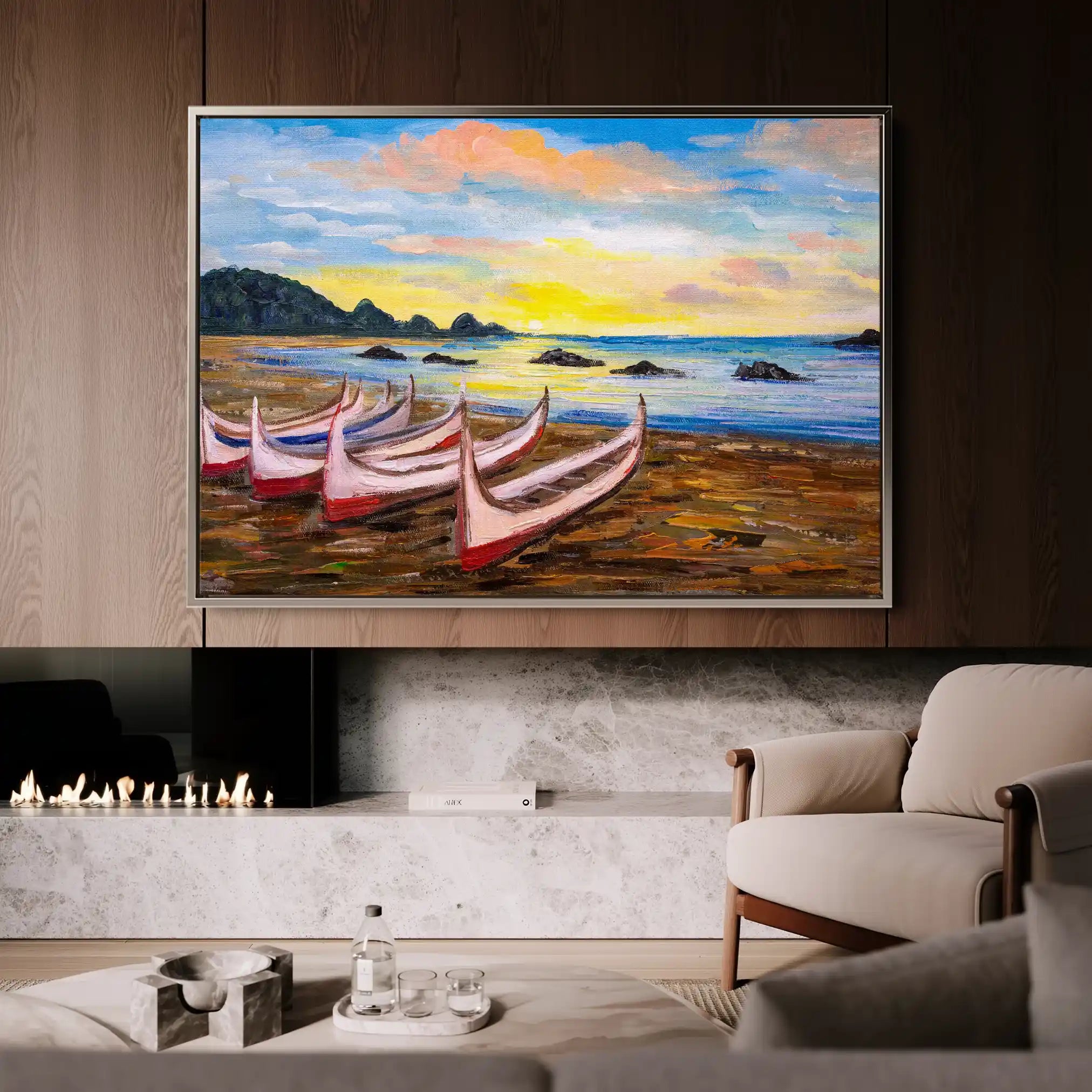 Landscape 002 Canvas Art 60 x 40 cm / Black