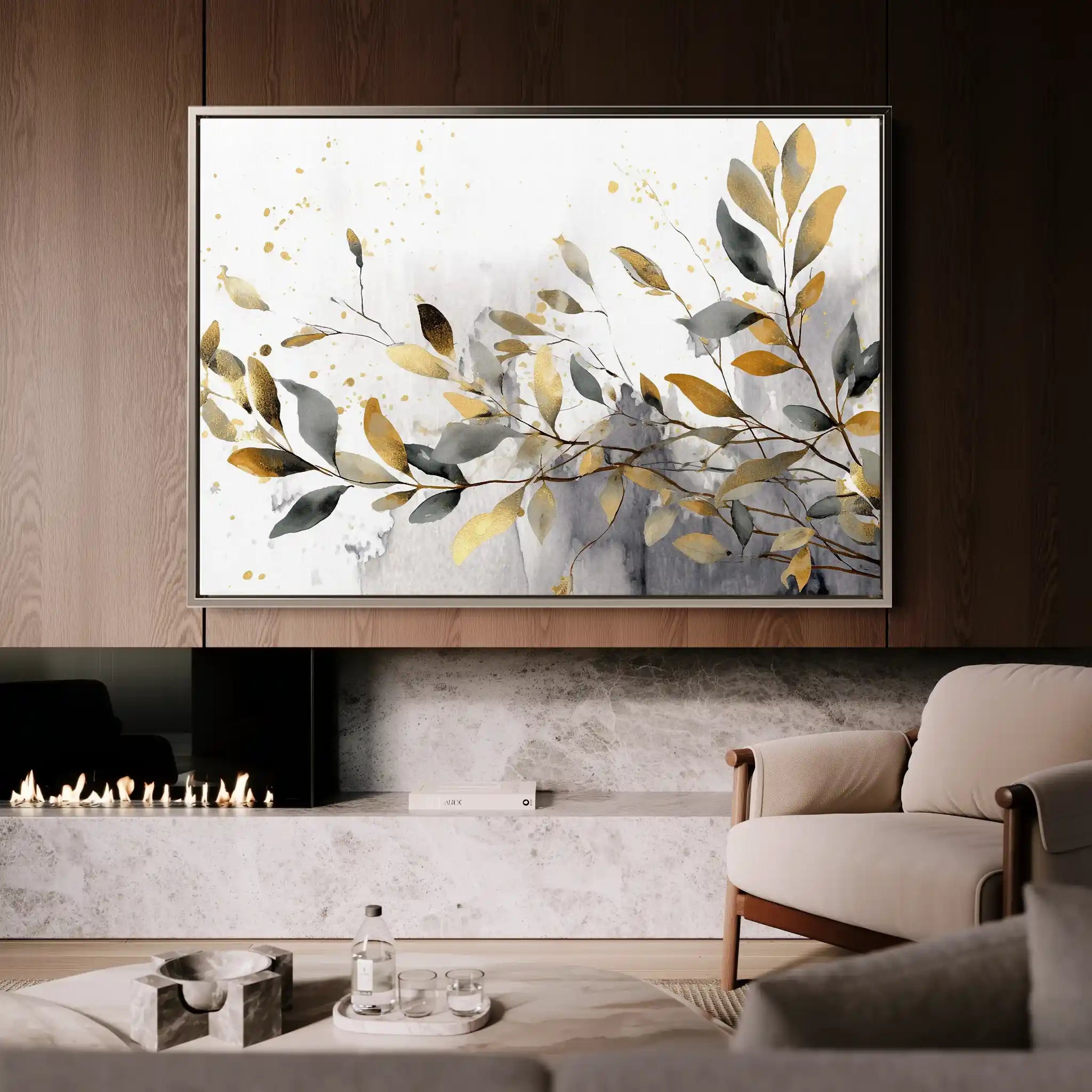 Floral 003 Canvas Art 60 x 40 cm / Black