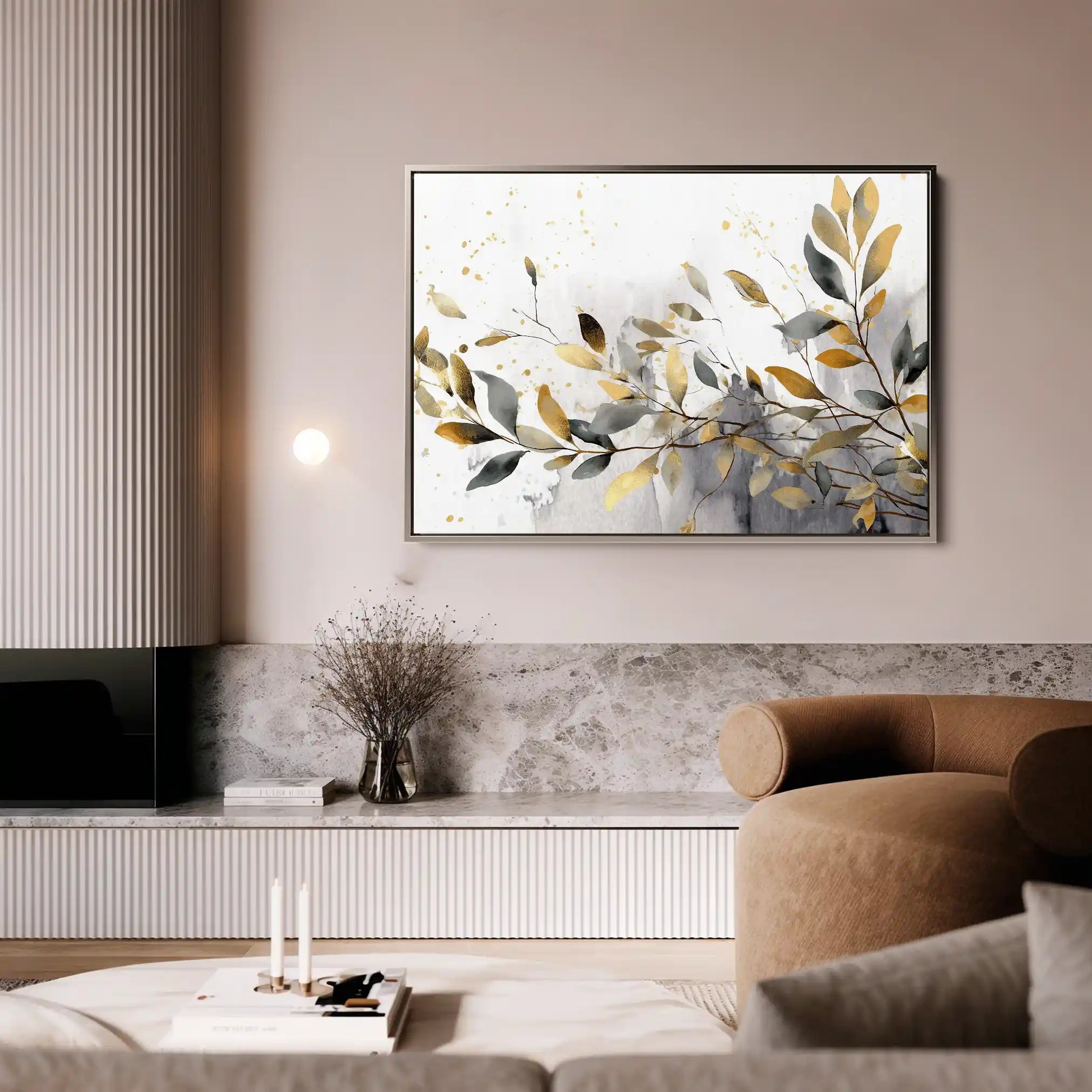 Floral 003 Canvas Art 60 x 40 cm / Black