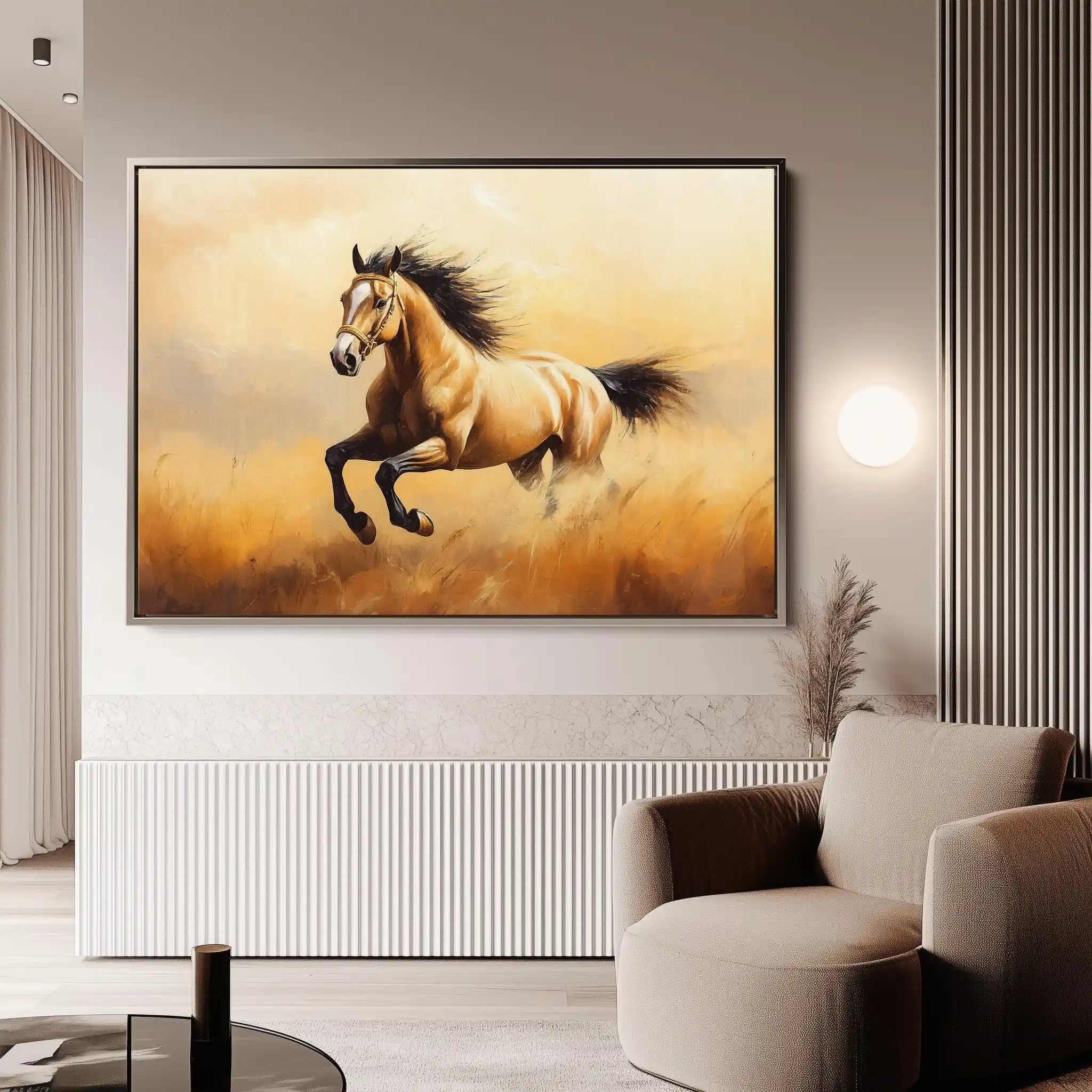 Horses 003 Canvas Art 60 x 40 cm / Black
