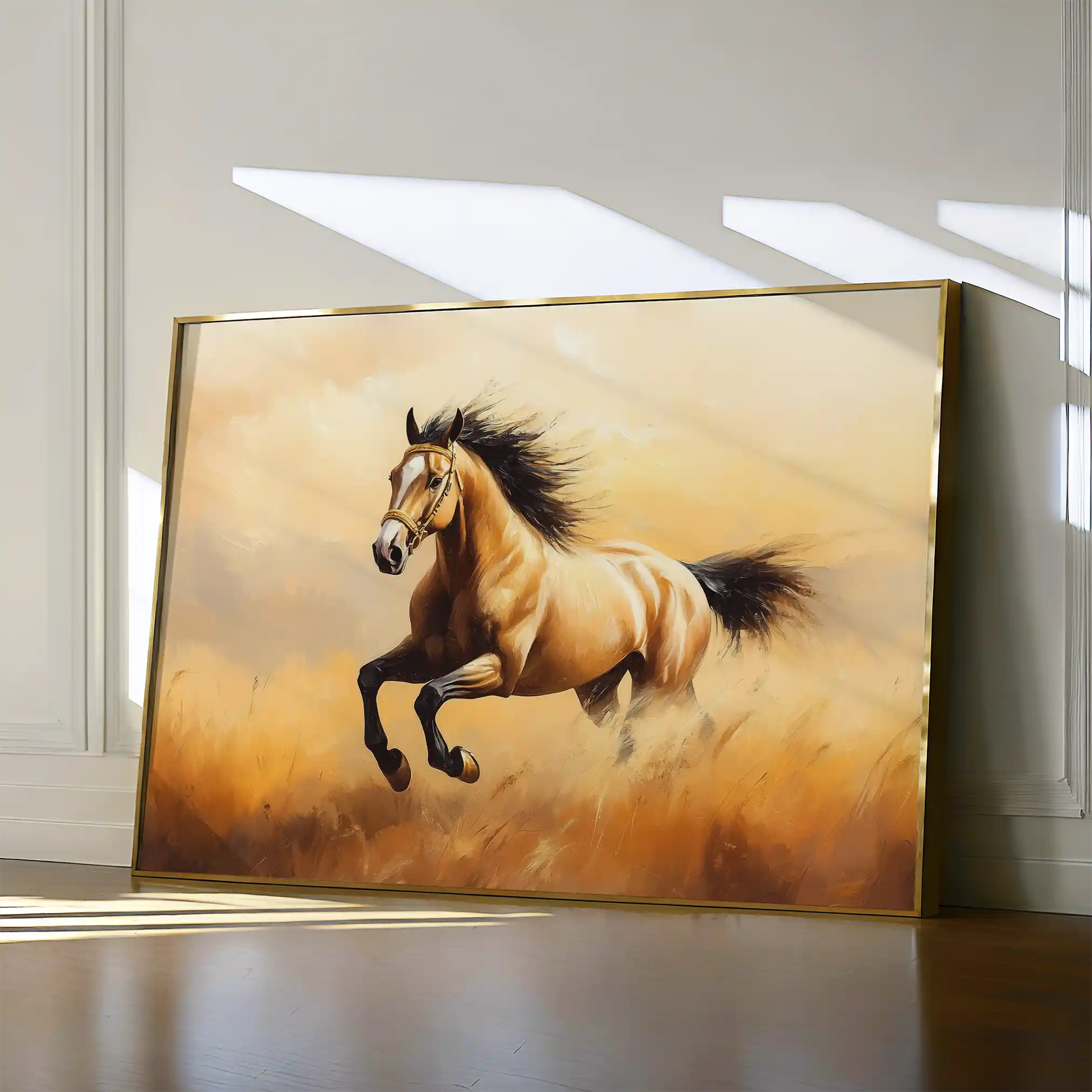 Horses 003 Canvas Art 60 x 40 cm / Black