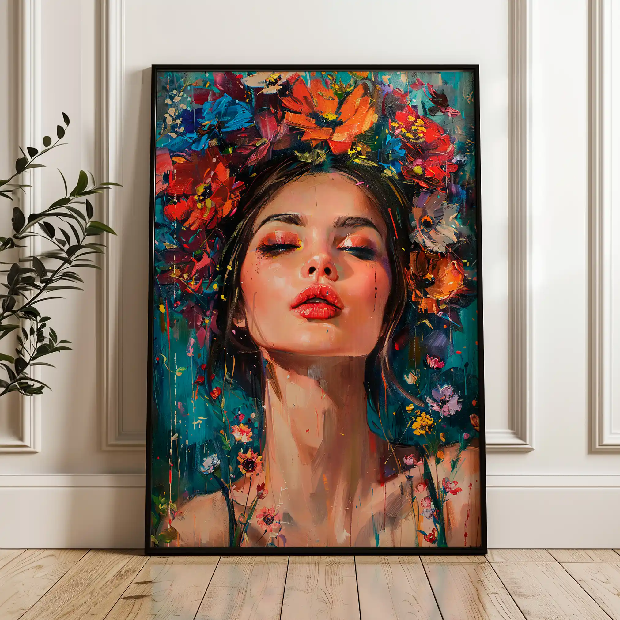 Portrait 003 Canvas Art 60 x 40 cm / Black