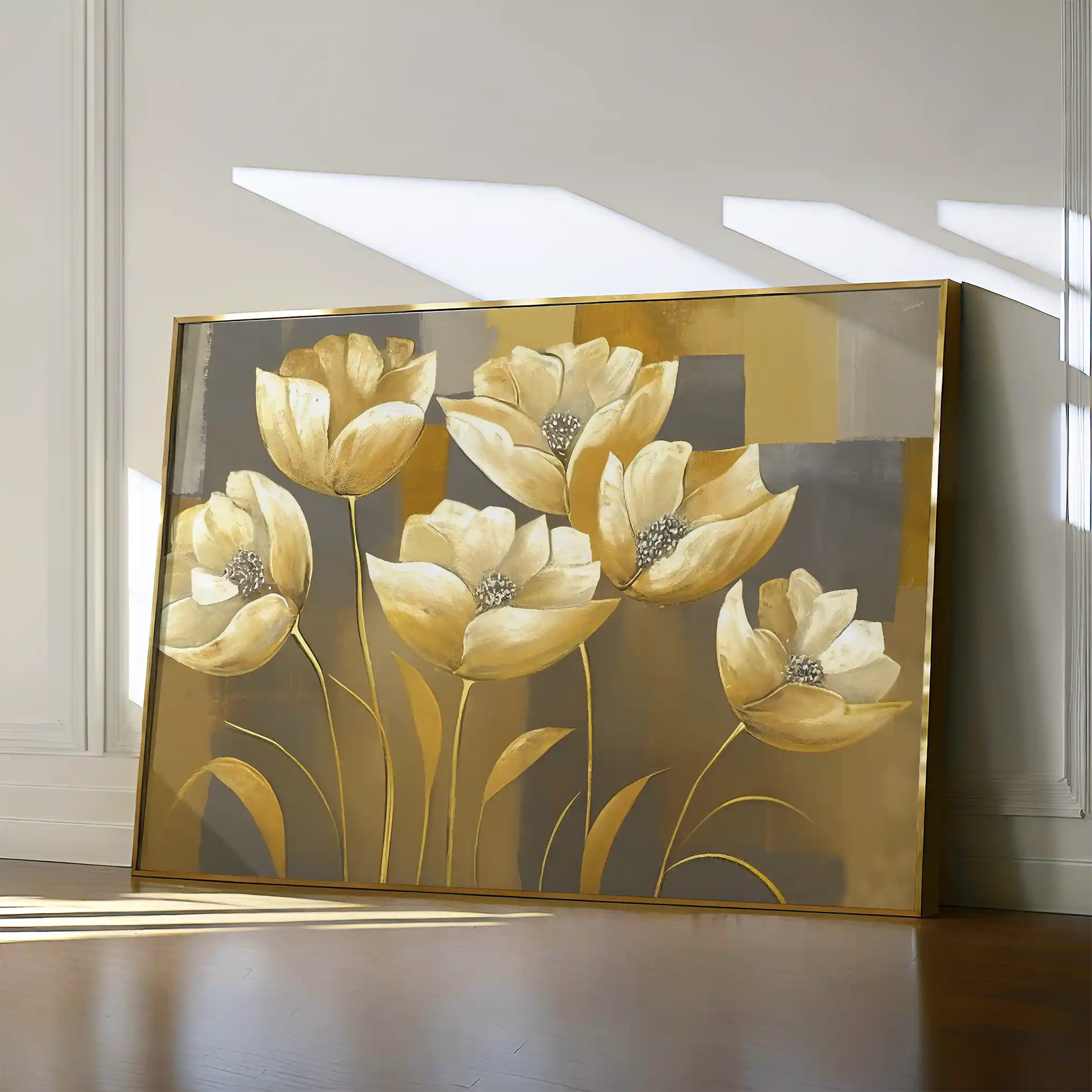 Floral 004 Canvas Art 60 x 40 cm / Black