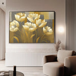 Floral 004 Canvas Art 60 x 40 cm / Black