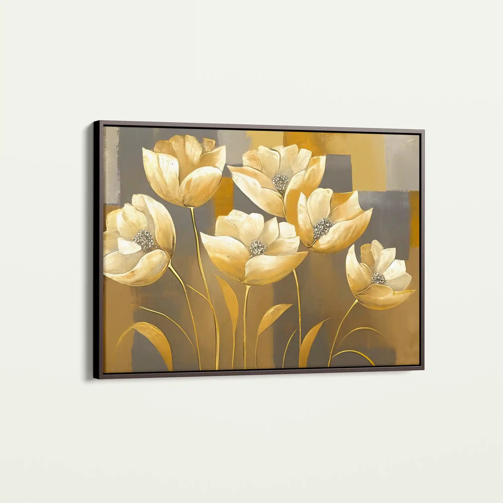 Floral 004 Canvas Art 60 x 40 cm / Black
