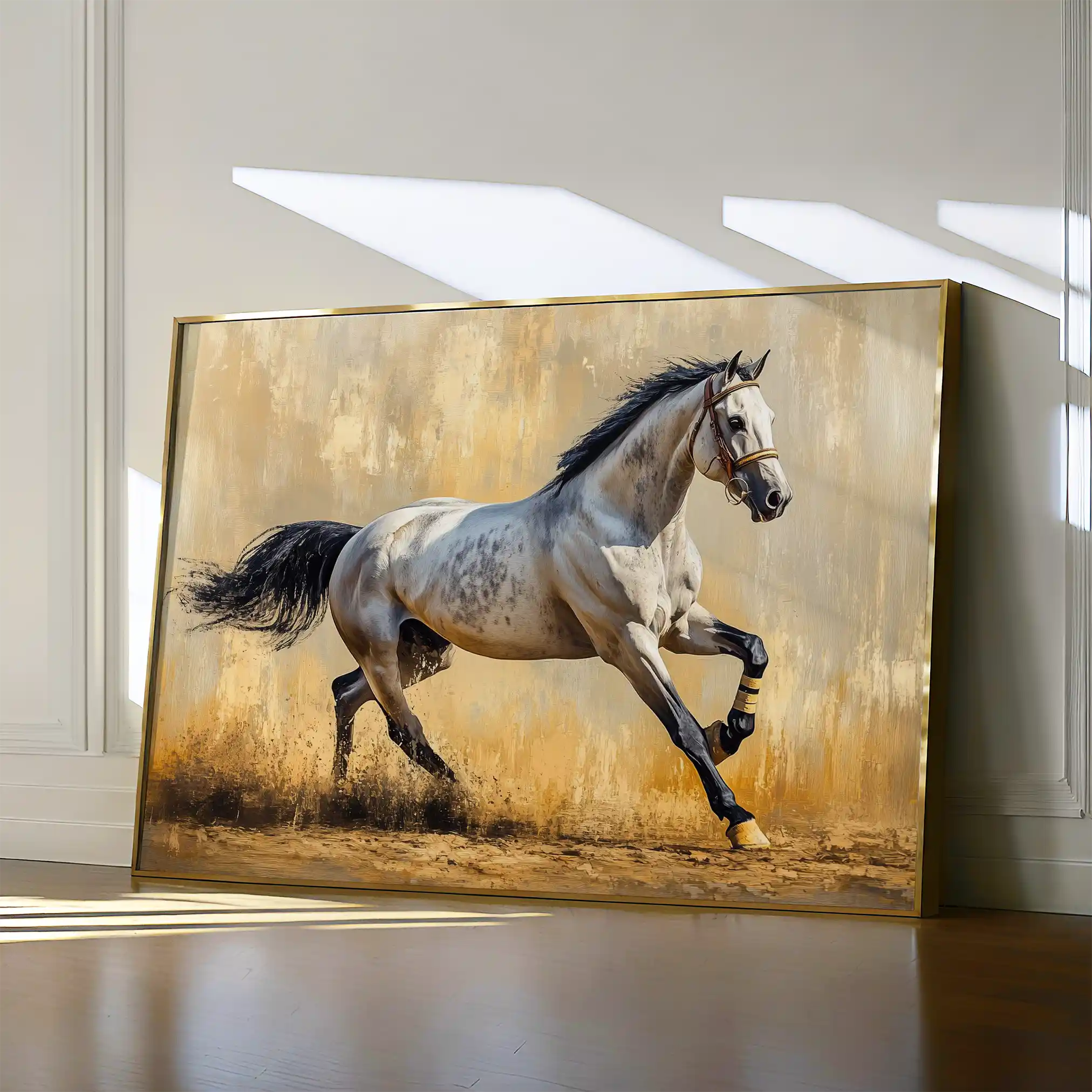 Horses 004 Canvas Art 60 x 40 cm / Black
