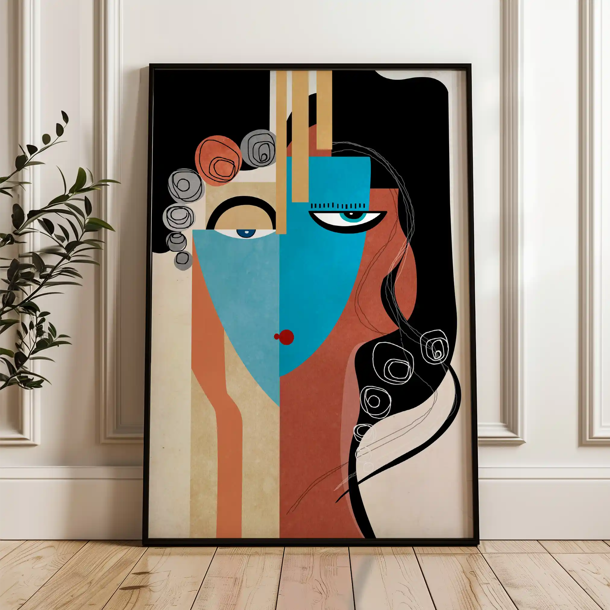 Portrait 004 Canvas Art 60 x 40 cm / Black