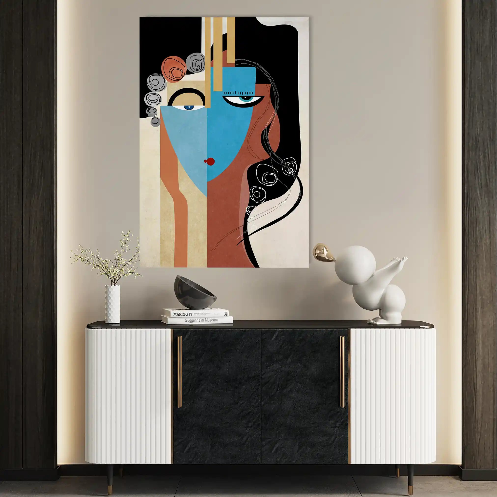 Portrait 004 Canvas Art 60 x 40 cm / Black