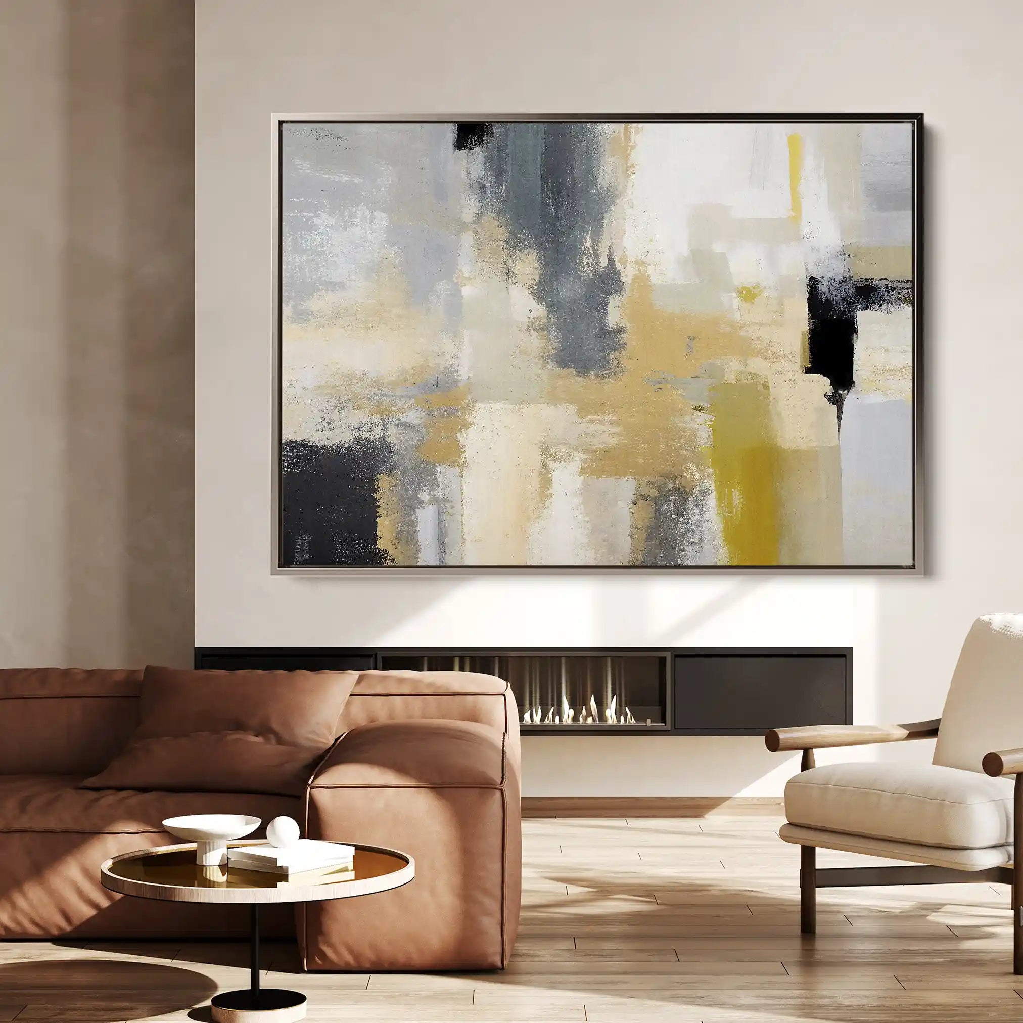 Abstract 005 Canvas Art 60 x 40 cm / Black