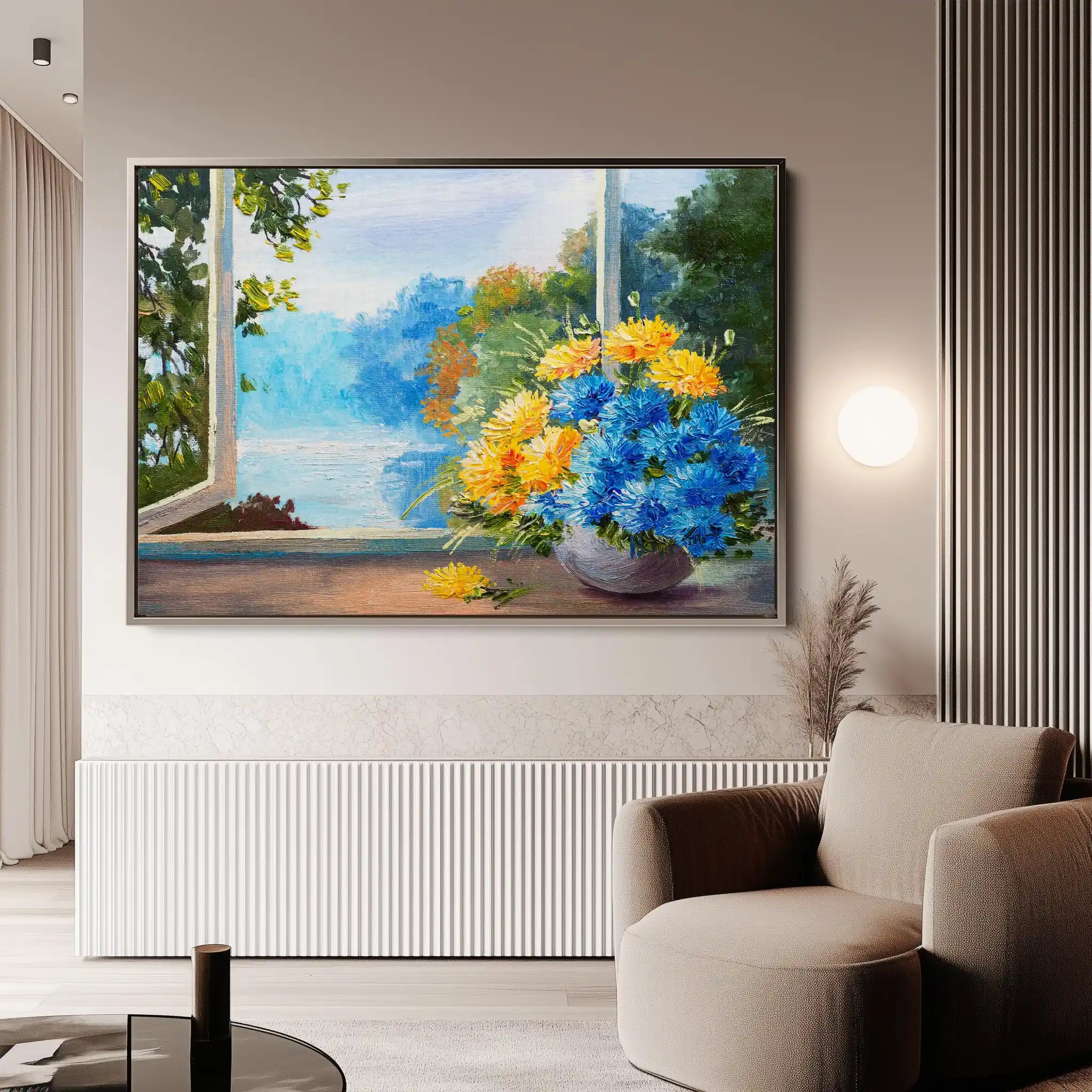 Floral 005 Canvas Art 60 x 40 cm / Black