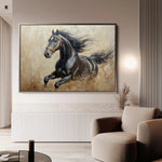 Horses 005 Canvas Art 60 x 40 cm / Black