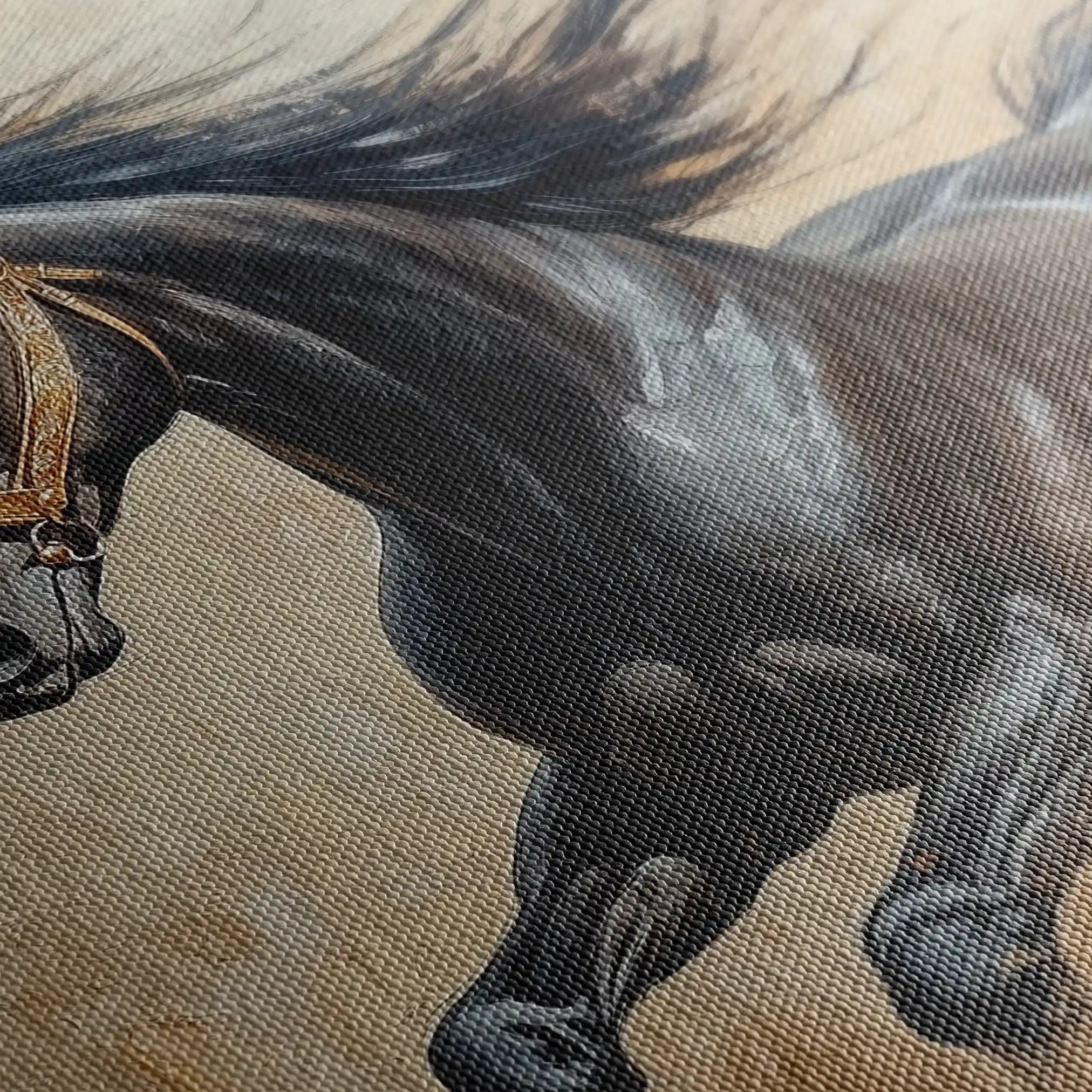 Horses 005 Canvas Art 60 x 40 cm / Black