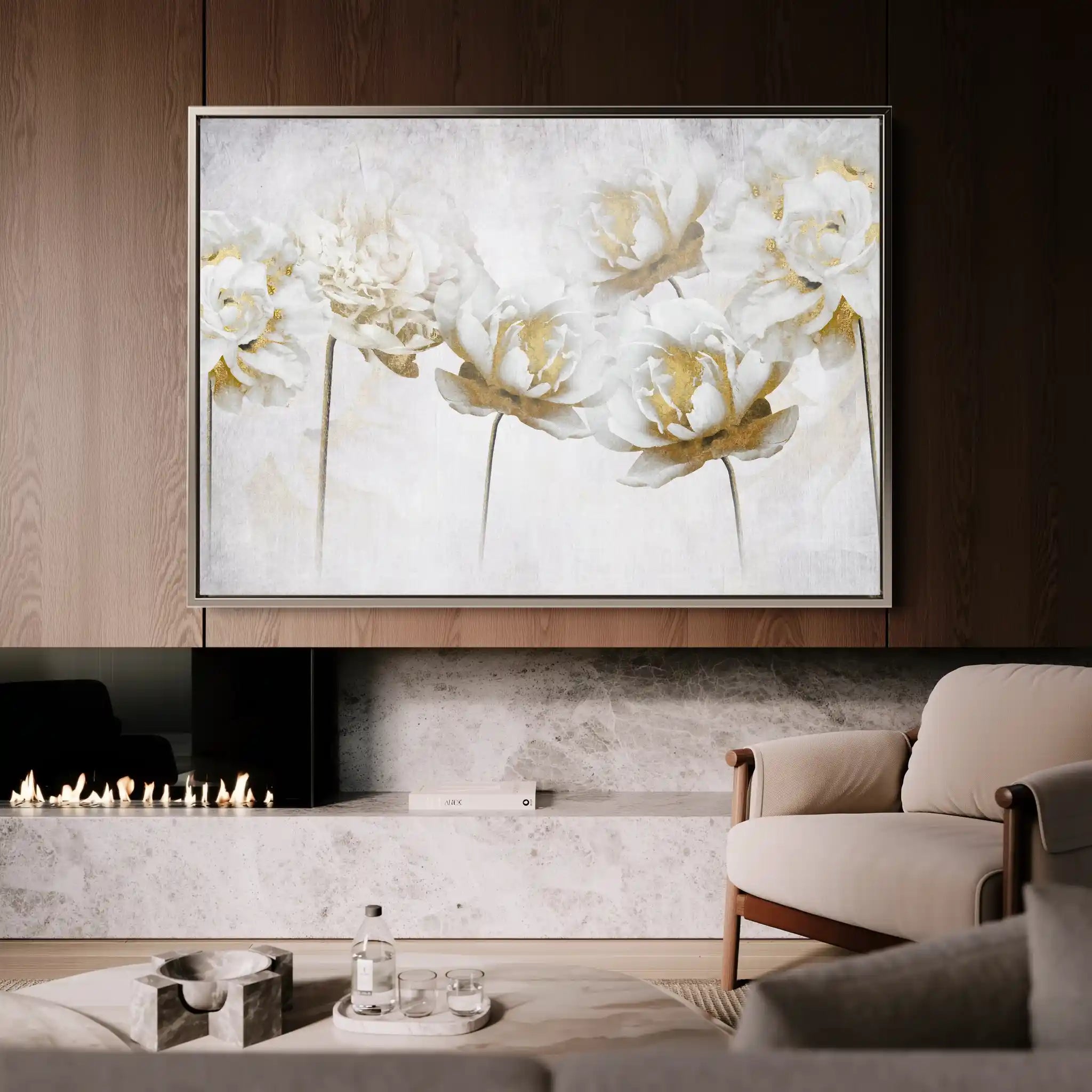 Floral 006 Canvas Art 60 x 40 cm / Black