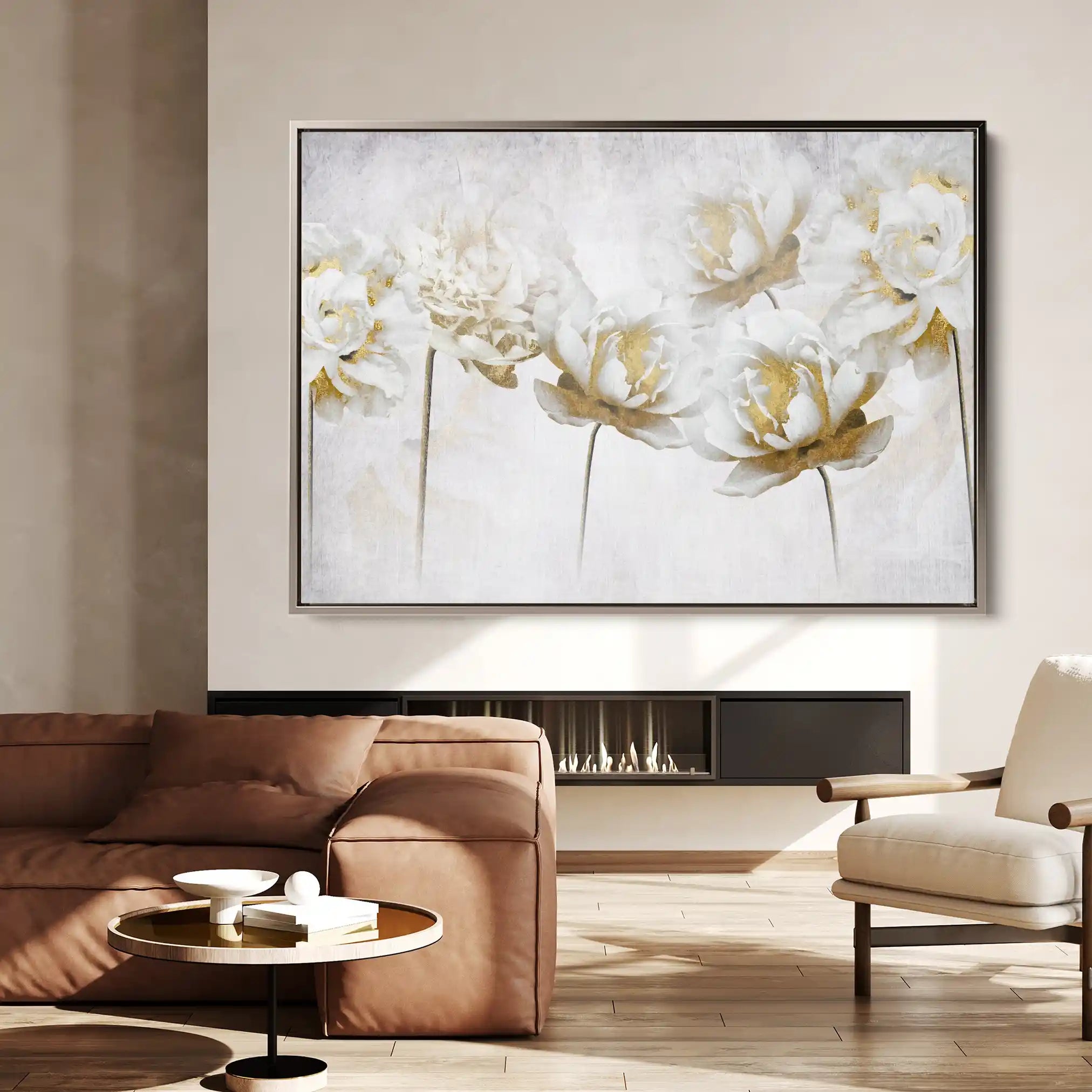 Floral 006 Canvas Art 60 x 40 cm / Black