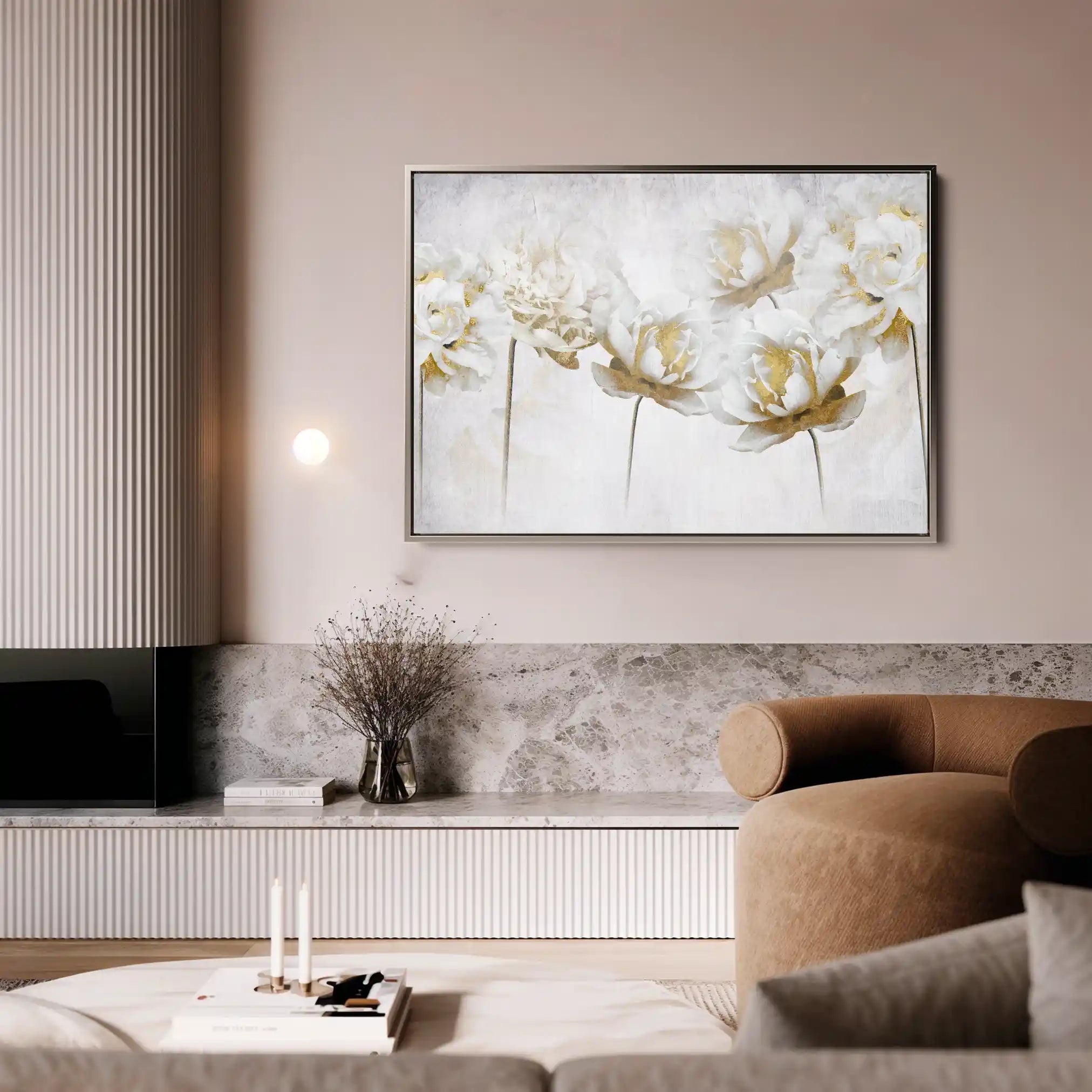 Floral 006 Canvas Art 60 x 40 cm / Black