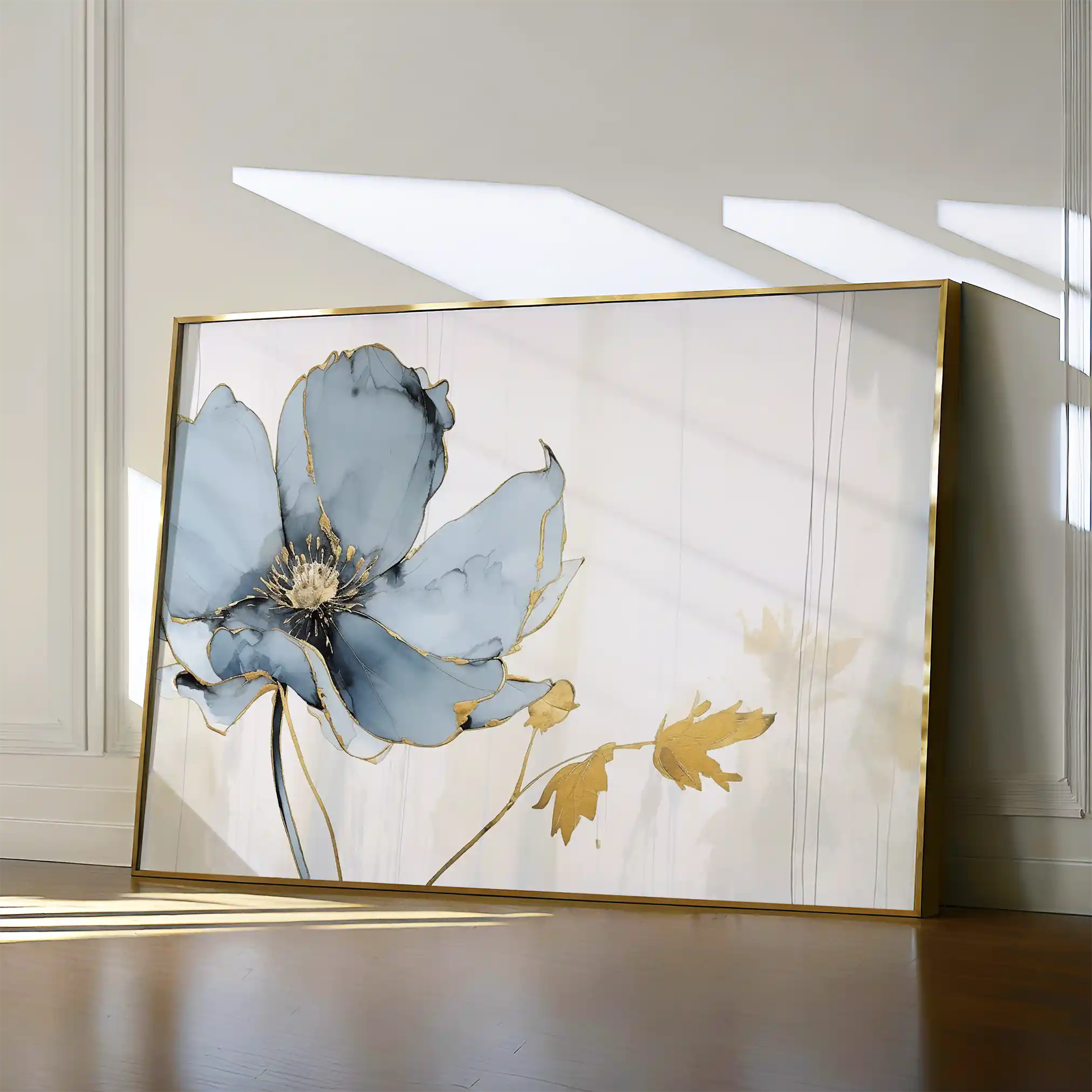 Floral 007 Canvas Art 60 x 40 cm / Black