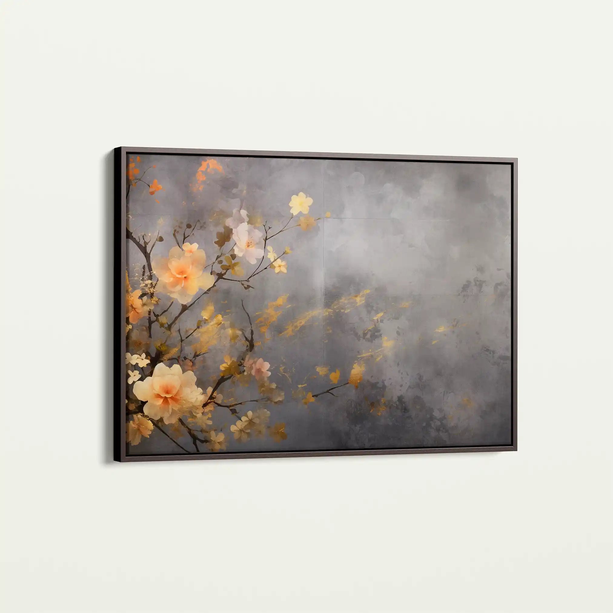 Floral 008 Canvas Art 60 x 40 cm / Black
