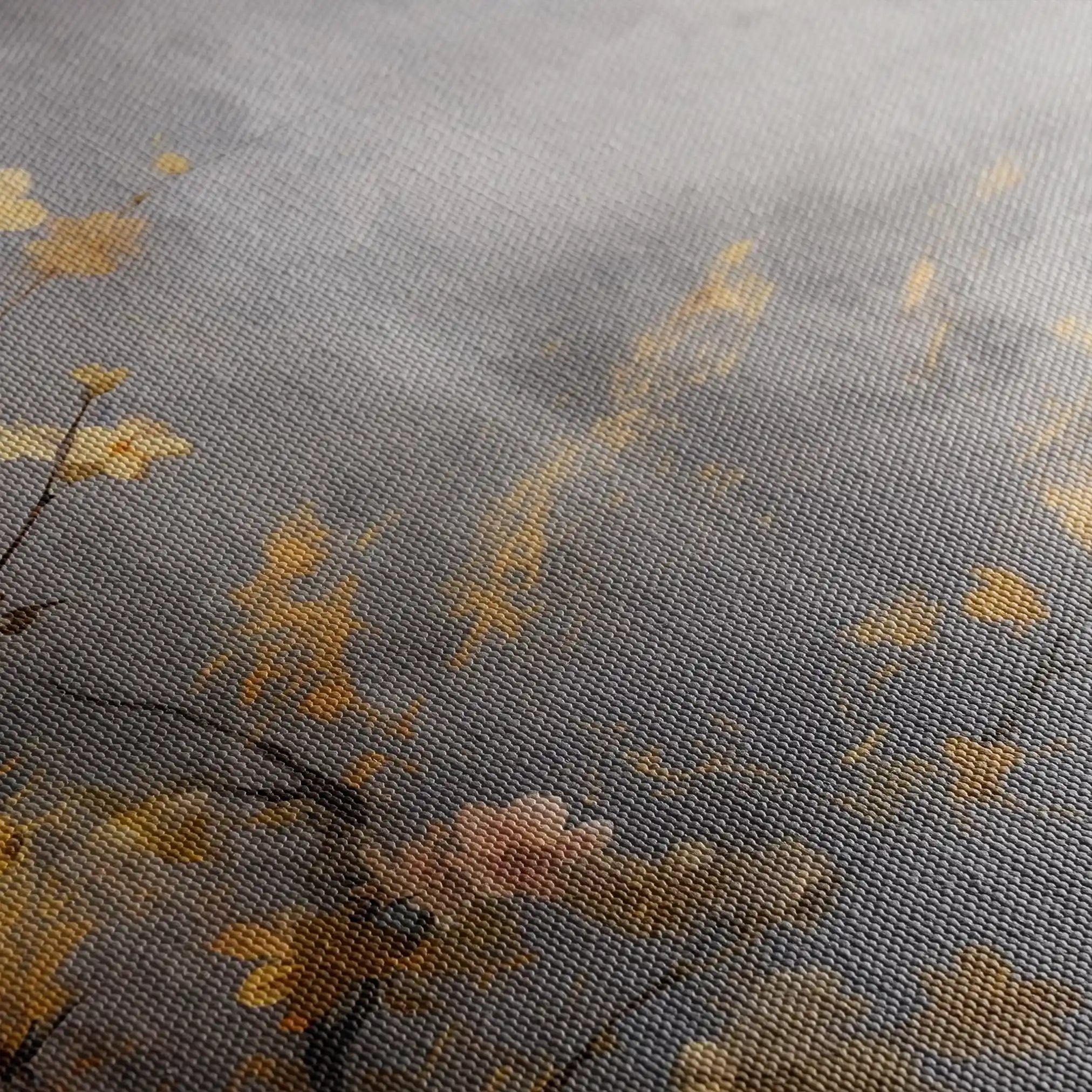 Floral 008 Canvas Art 60 x 40 cm / Black