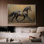 Horses 009 Canvas Art 60 x 40 cm / Black
