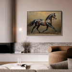 Horses 009 Canvas Art 60 x 40 cm / Black