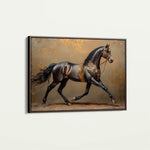 Horses 009 Canvas Art 60 x 40 cm / Black