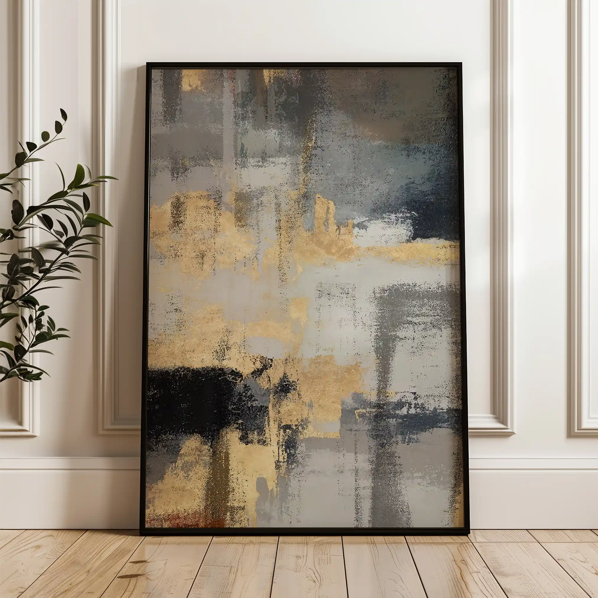 Abstract 010 Canvas Art 60 x 40 cm / Black