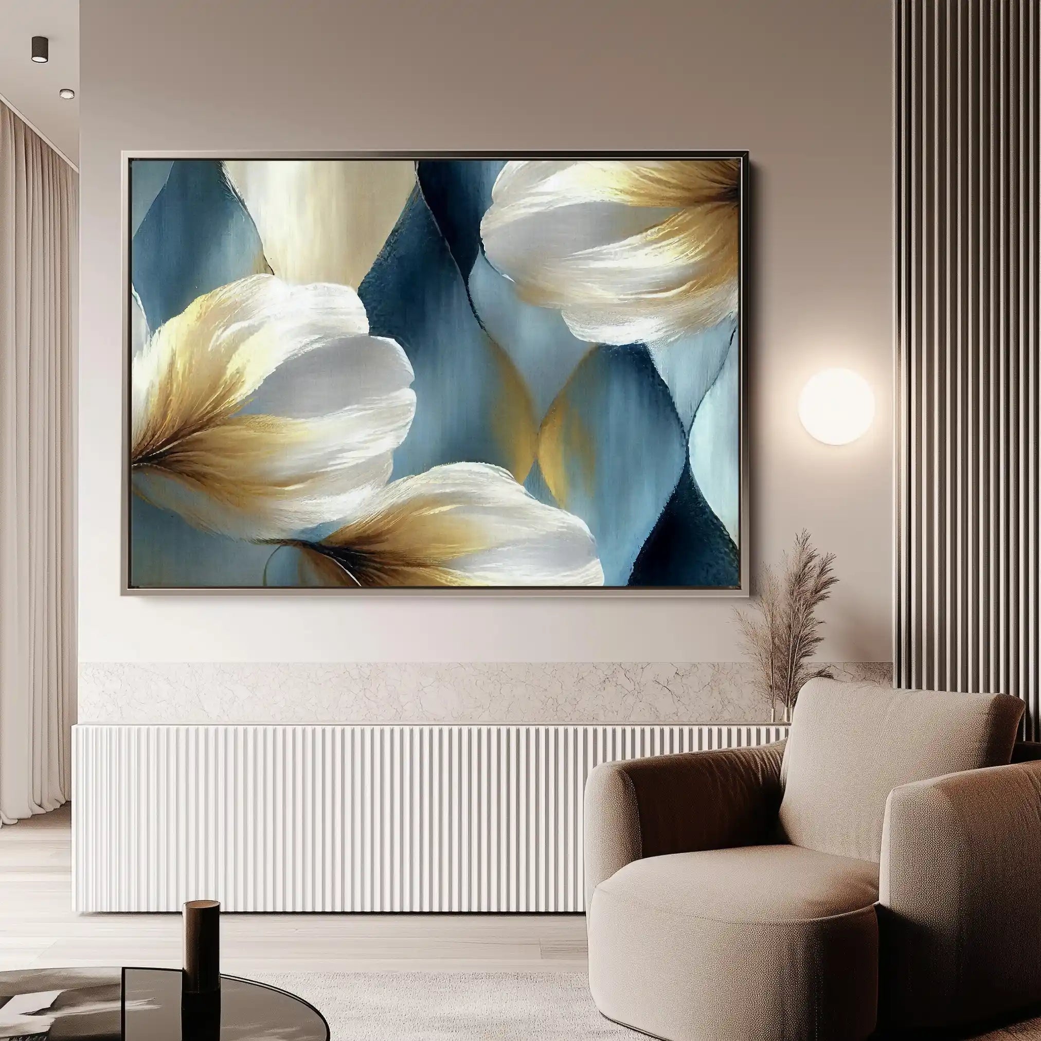 Floral 010 Canvas Art 60 x 40 cm / Black