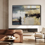 Abstract 011 Canvas Art 60 x 40 cm / Black