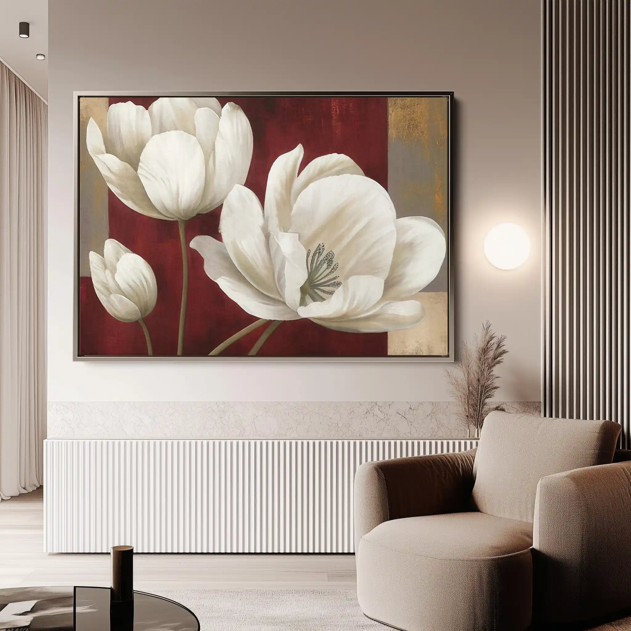 Floral 011 Canvas Art 60 x 40 cm / Black