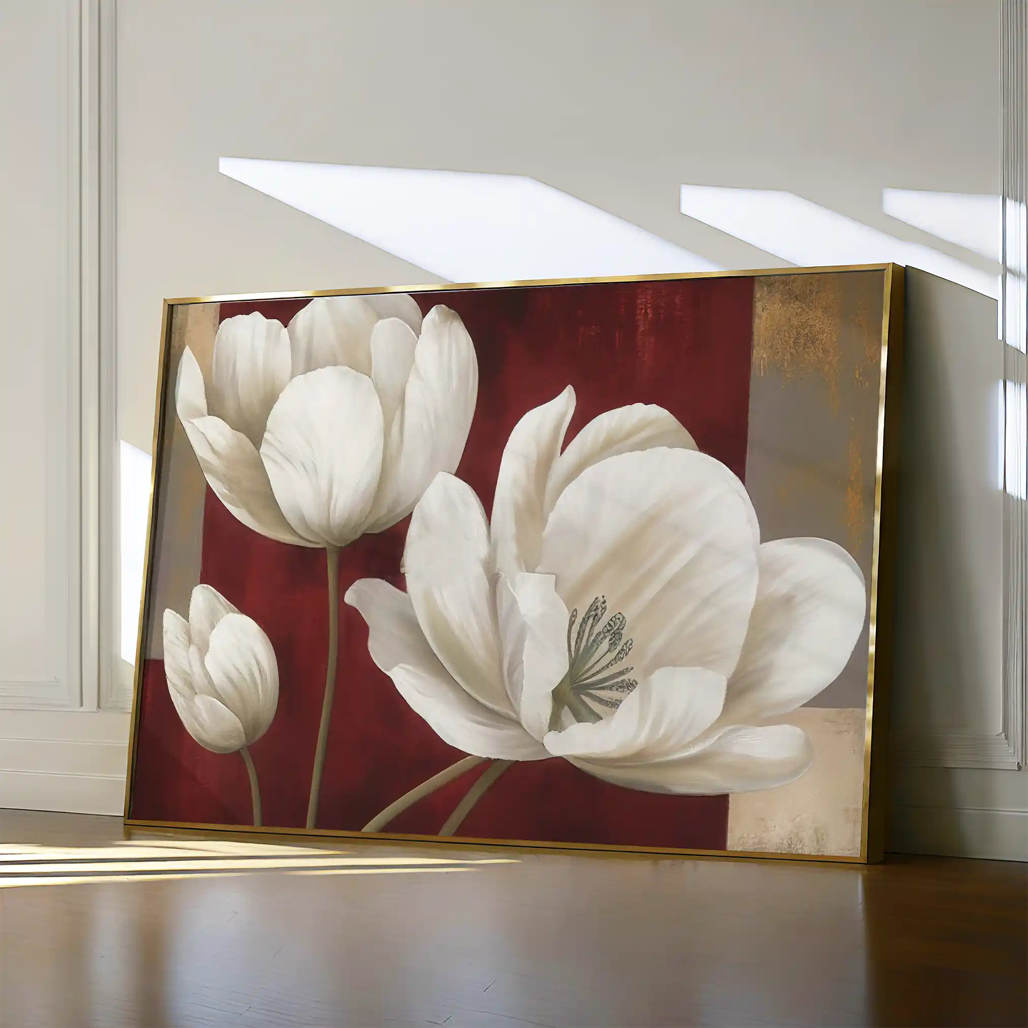 Floral 011 Canvas Art 60 x 40 cm / Black