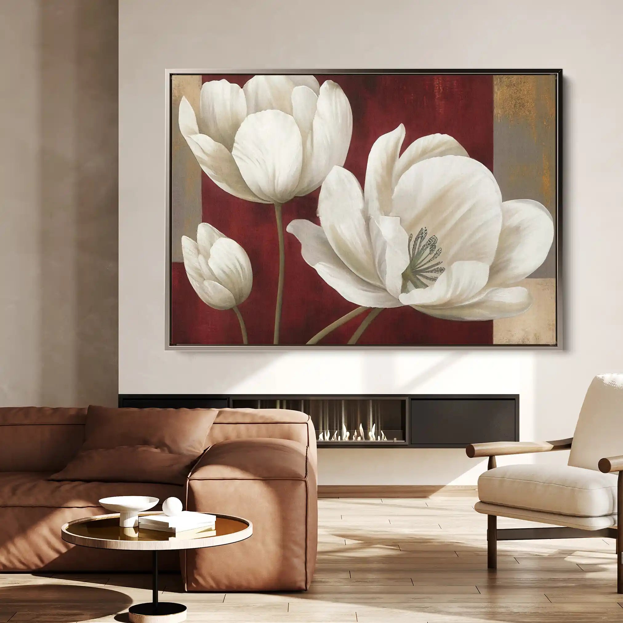 Floral 011 Canvas Art 60 x 40 cm / Black