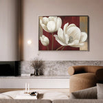 Floral 011 Canvas Art 60 x 40 cm / Black