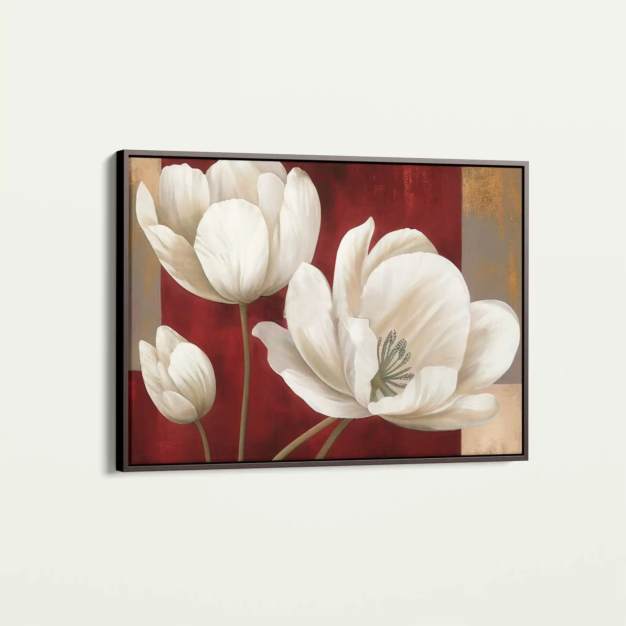 Floral 011 Canvas Art 60 x 40 cm / Black