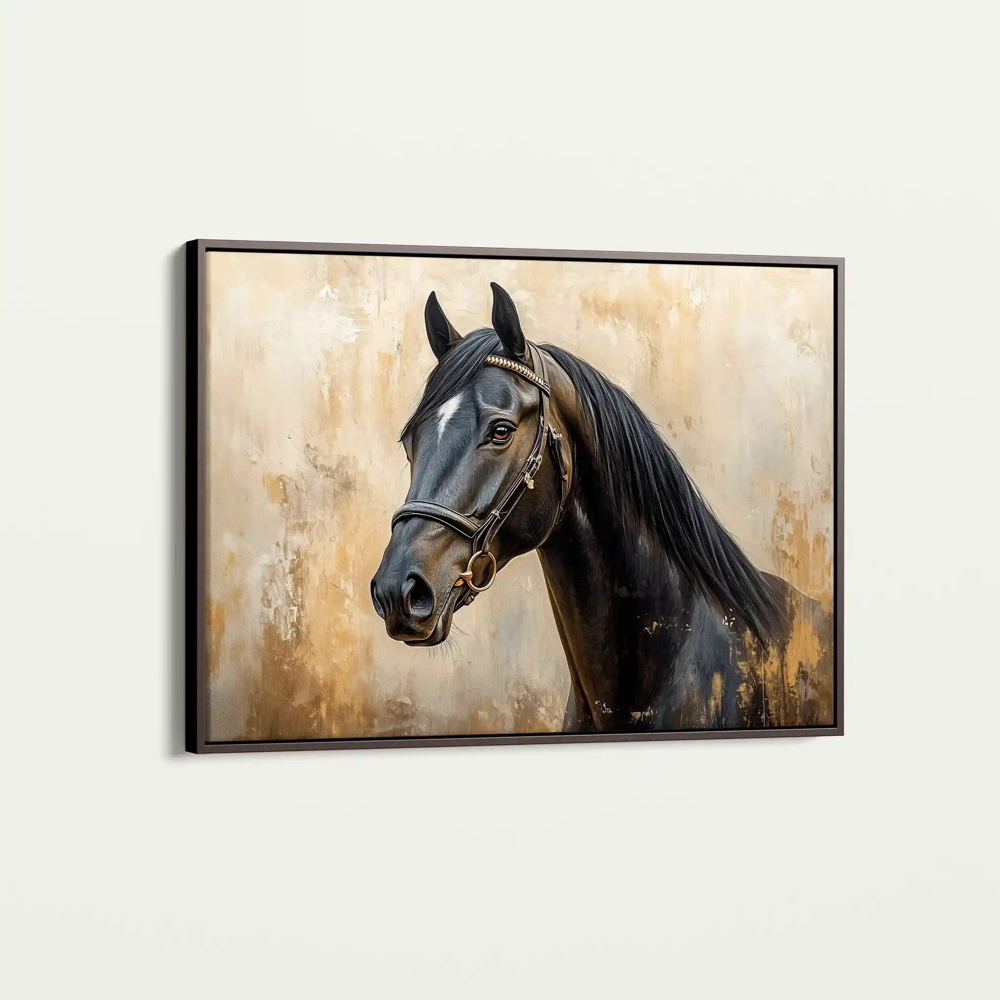 Horses 011 Canvas Art 60 x 40 cm / Black