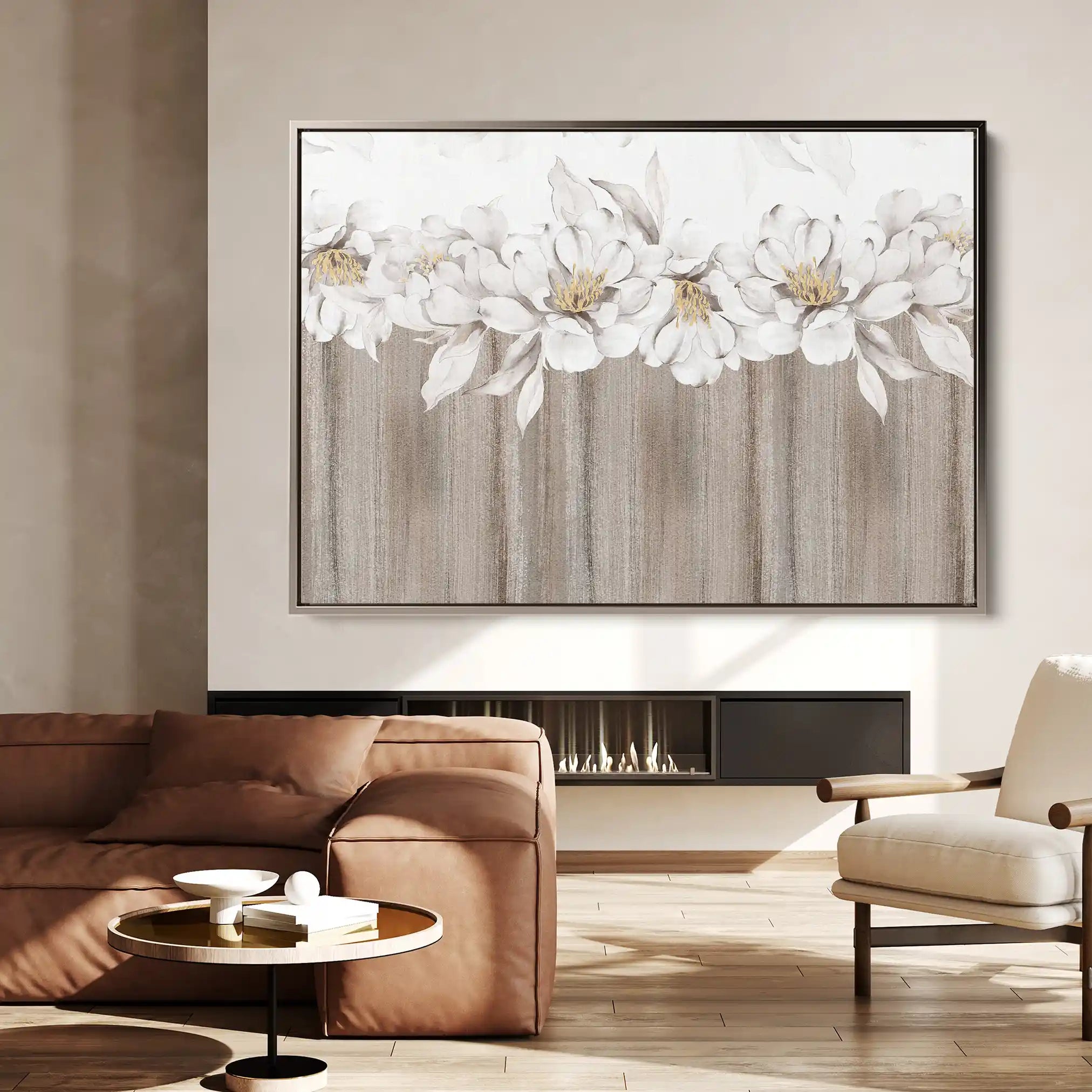 Floral 012 Canvas Art 60 x 40 cm / Black