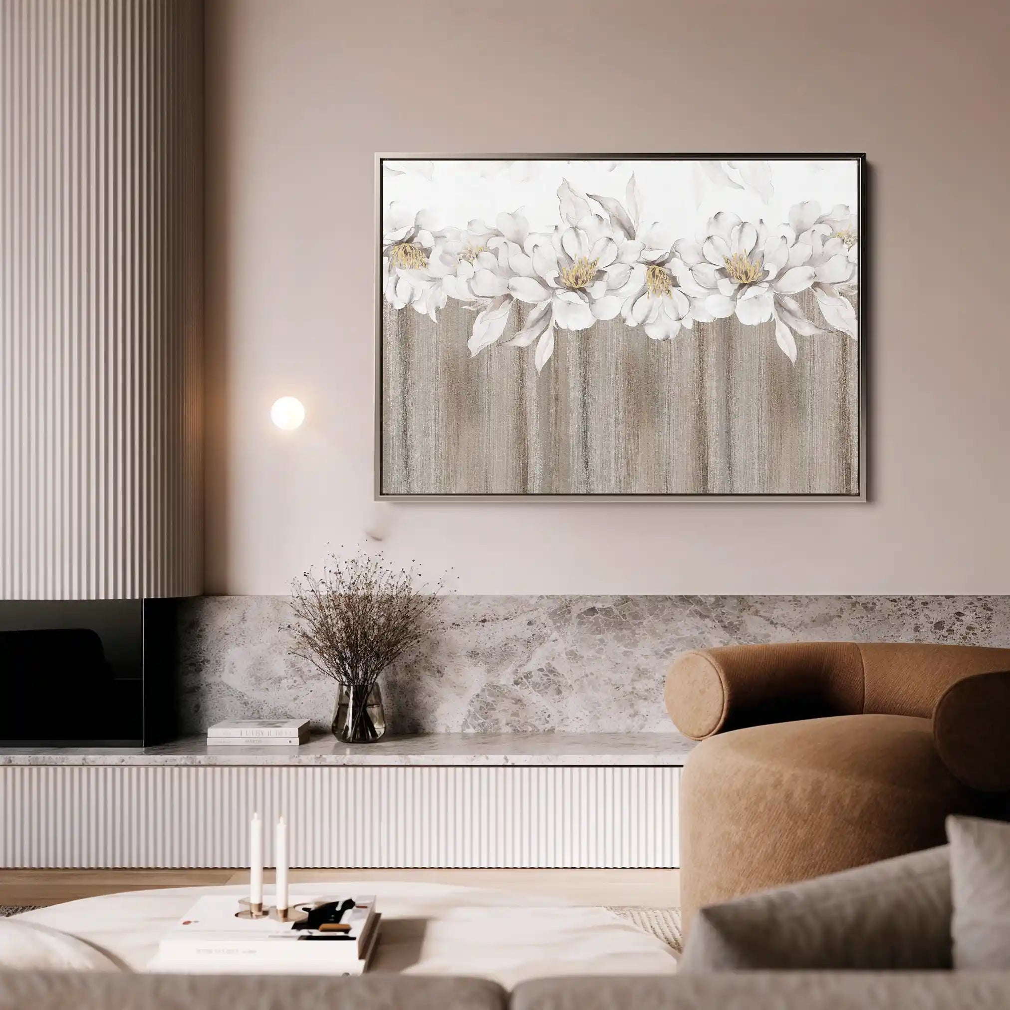 Floral 012 Canvas Art 60 x 40 cm / Black