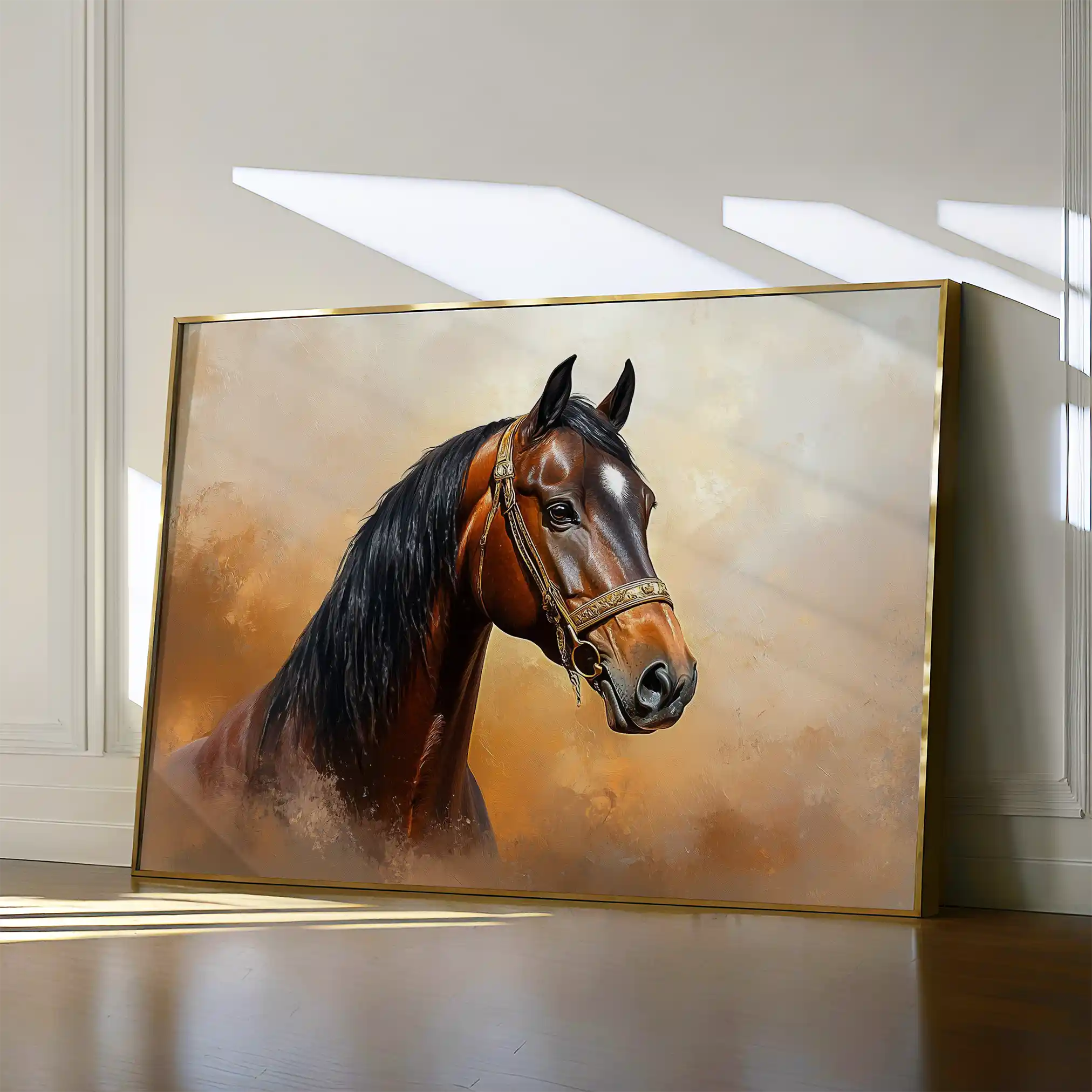 Horses 012 Canvas Art 60 x 40 cm / Black
