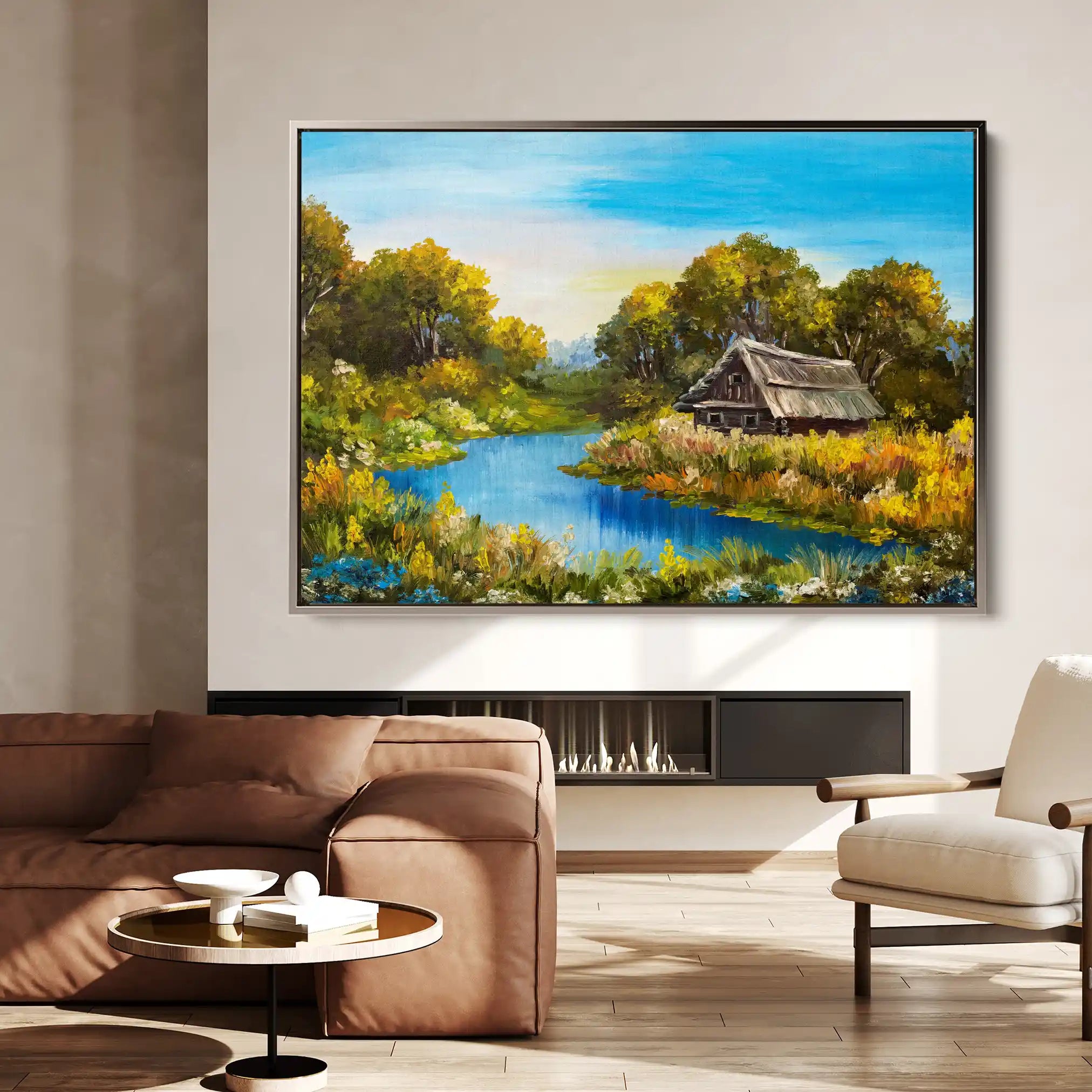 Landscape 013 Canvas Art 60 x 40 cm / Black