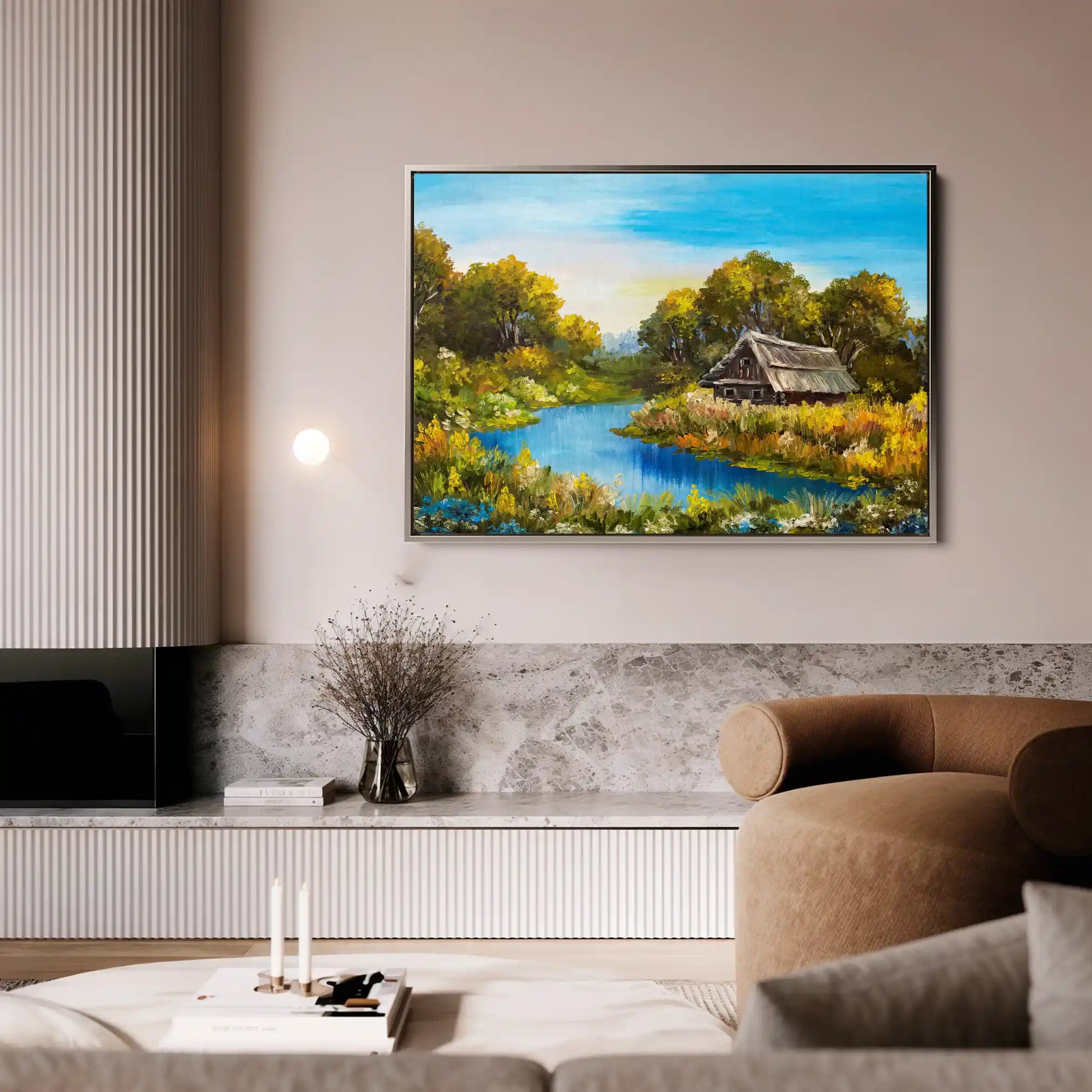 Landscape 013 Canvas Art 60 x 40 cm / Black