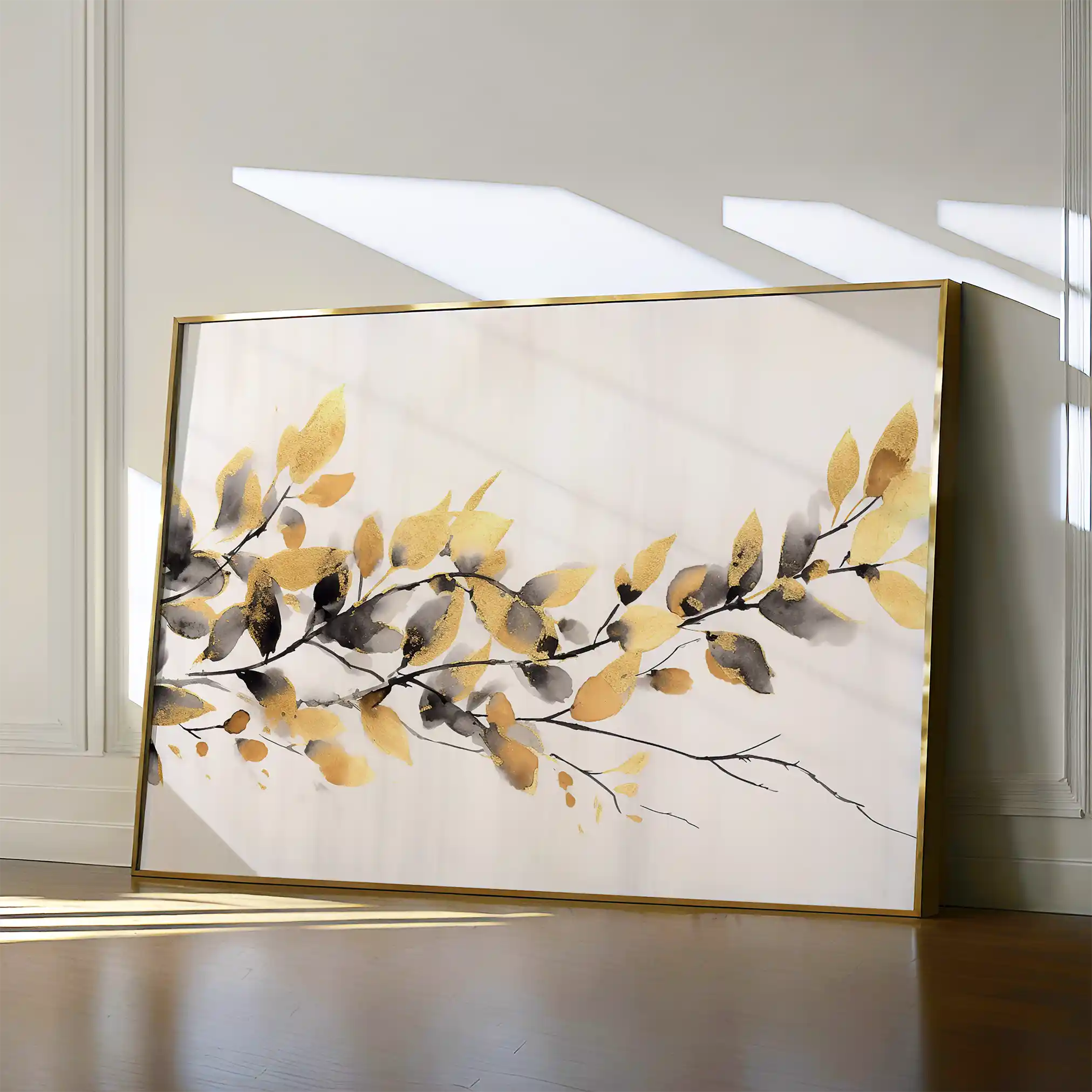 Floral 014 Canvas Art 60 x 40 cm / Black